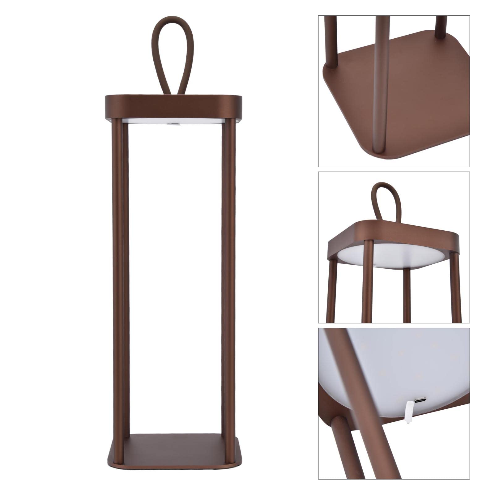 Lanterna da Campeggio Portatile con Ricarica USB C Batteria da 5000 MAh IP54 Resistente All'acqua 25 LED Dimmerazione a 2 Livelli per Illuminazione di Emergenza (BROWN)