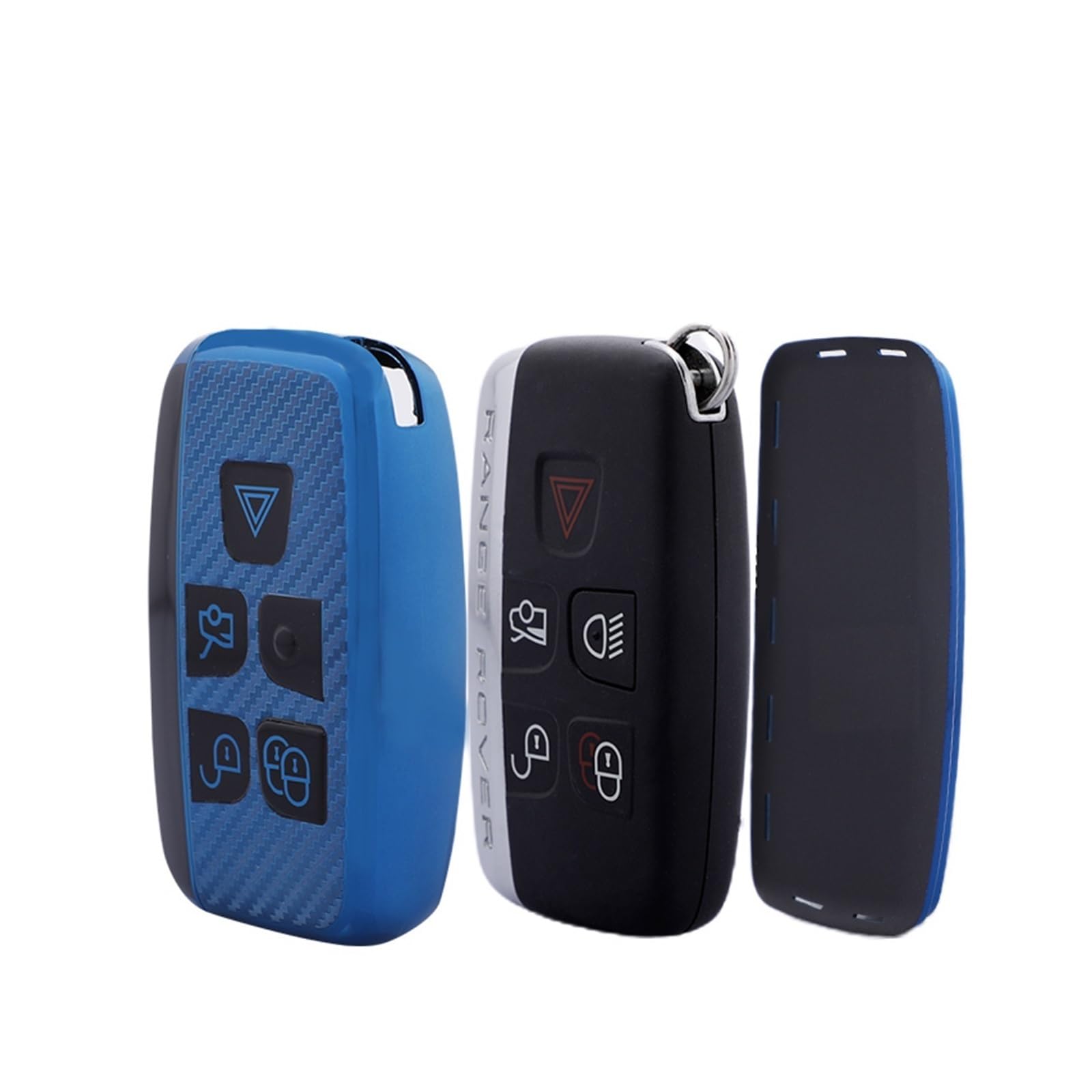 Funda Llave para Range para Rover Sport para Evoque para Freelander para Velar para Discovery 4 Funda para Mando A Distancia del Coche Cubierta Fob(Green Chin)