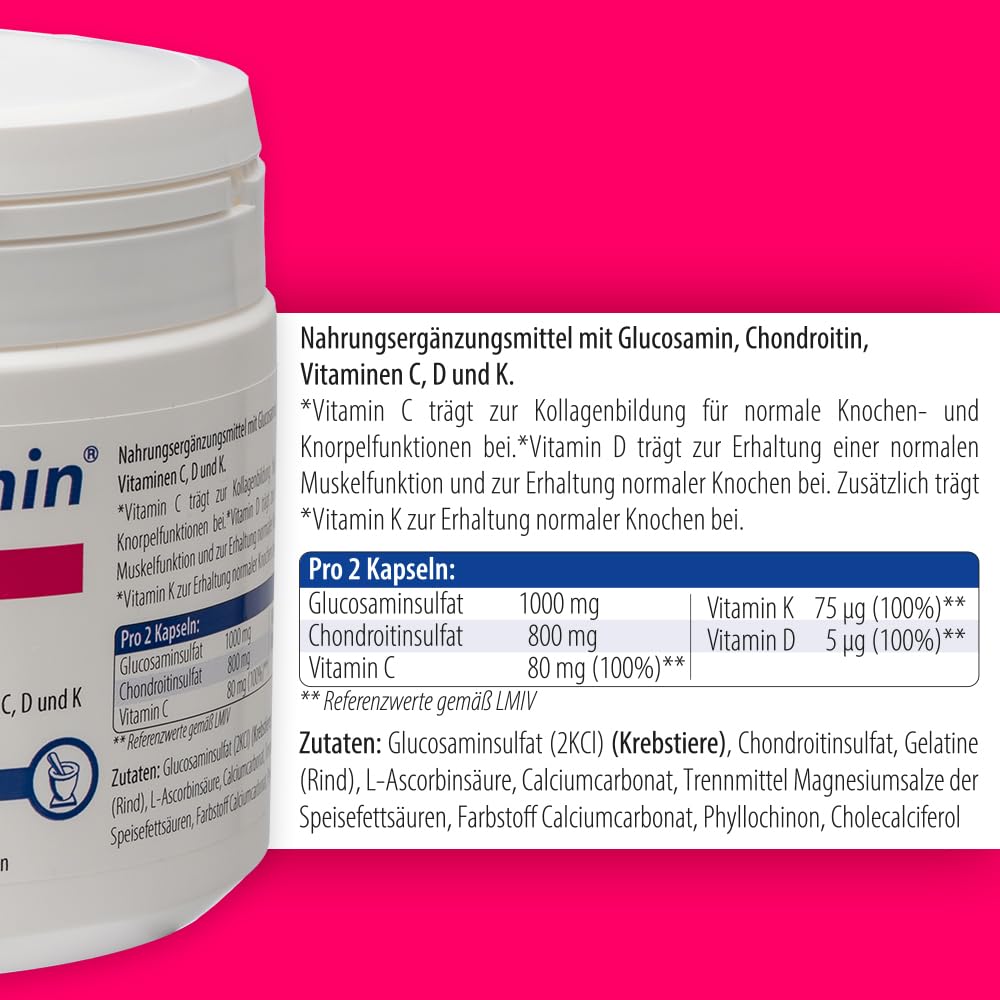Gelenkkapseln - Hochdosiert mit Glucosamin + Chondroitin für geschmeidige Gelenke - Das Original aus der Apotheke, 270 Stück