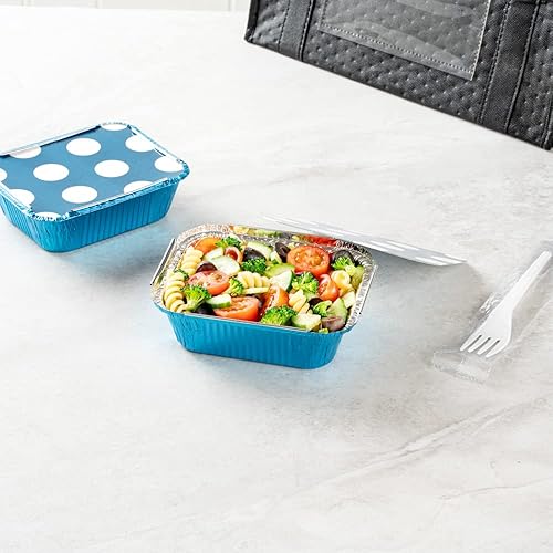 Miniatura 4 de Restaurantware -Contenedores desechables para llevar de 12 onzas, 50 recipientes rectangulares para alimentos - Con tapas de lunares, contenedores