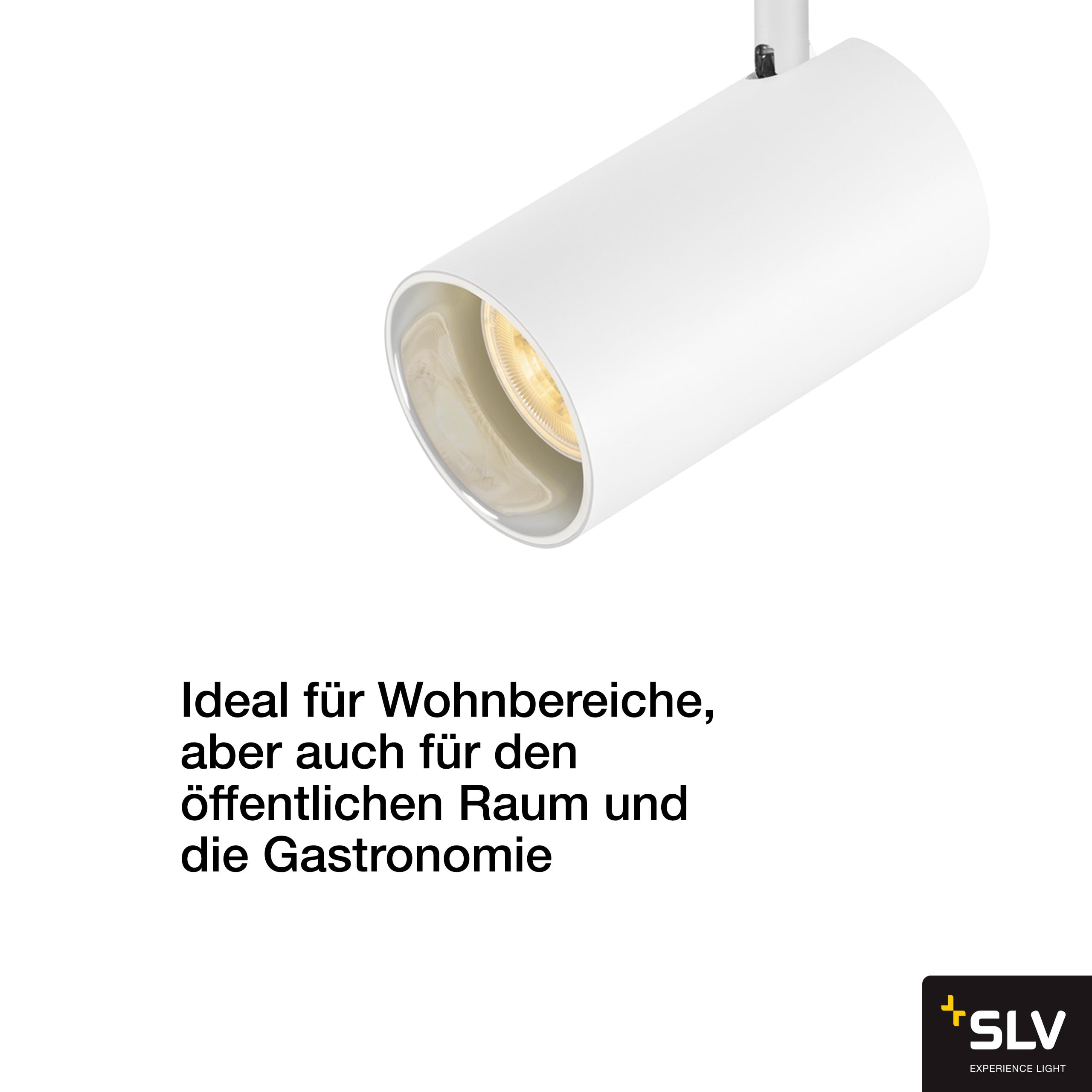 SLV ASTO TUBE |1 Phasen Spot, Stromschienenleuchte, Innenbeleuchtung für Wohnzimmer, Schlafzimmer, Küche, Diele Kinderzimmer | Aluminium, zylindrisch, GU10, max. 1x10W, weiß