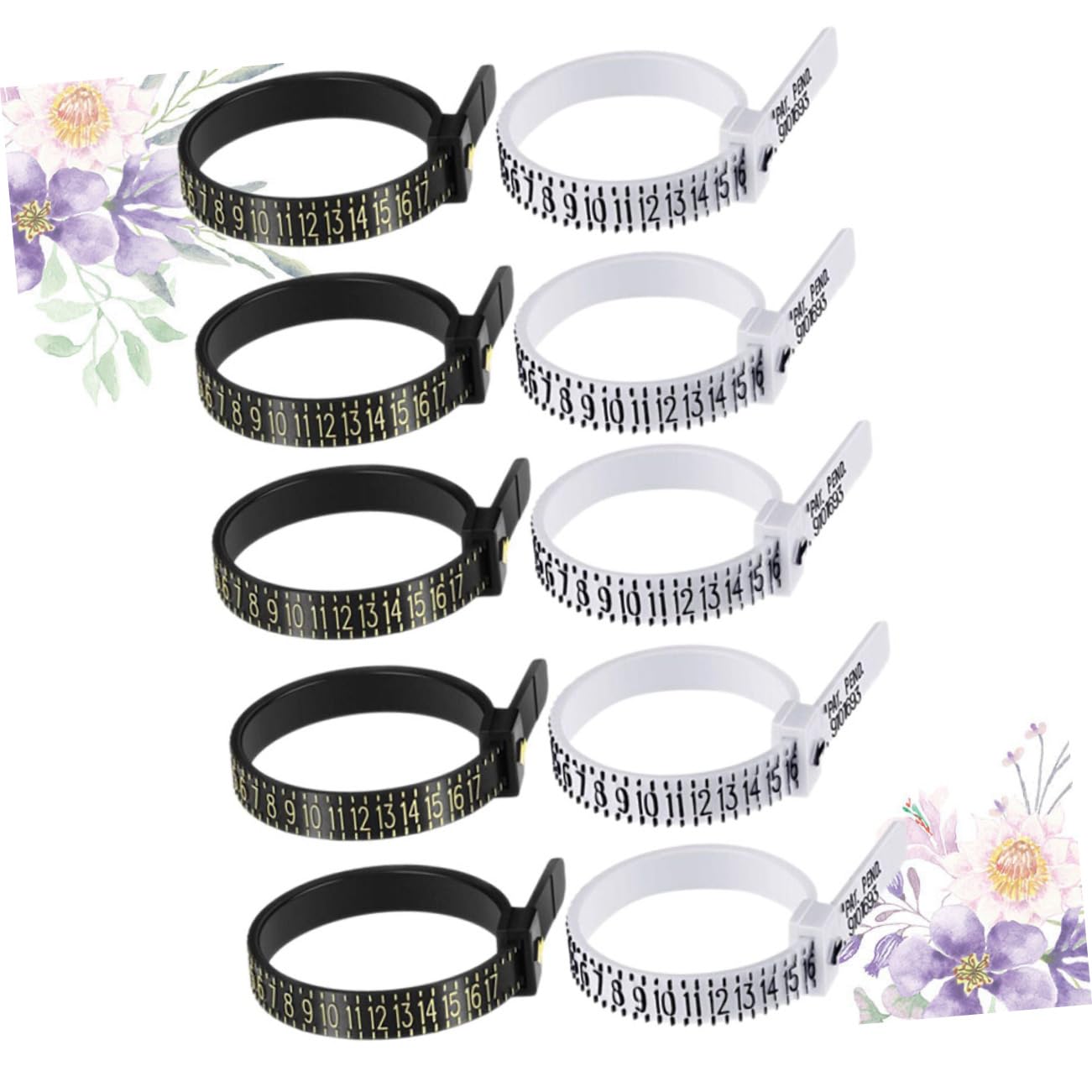 LALAFINA Ring Sizer Ring Measurer Tool 10pcs Ring Size Measuring Kit Ring Gauge Compact Ring Sizer for Men Women Material Random Style