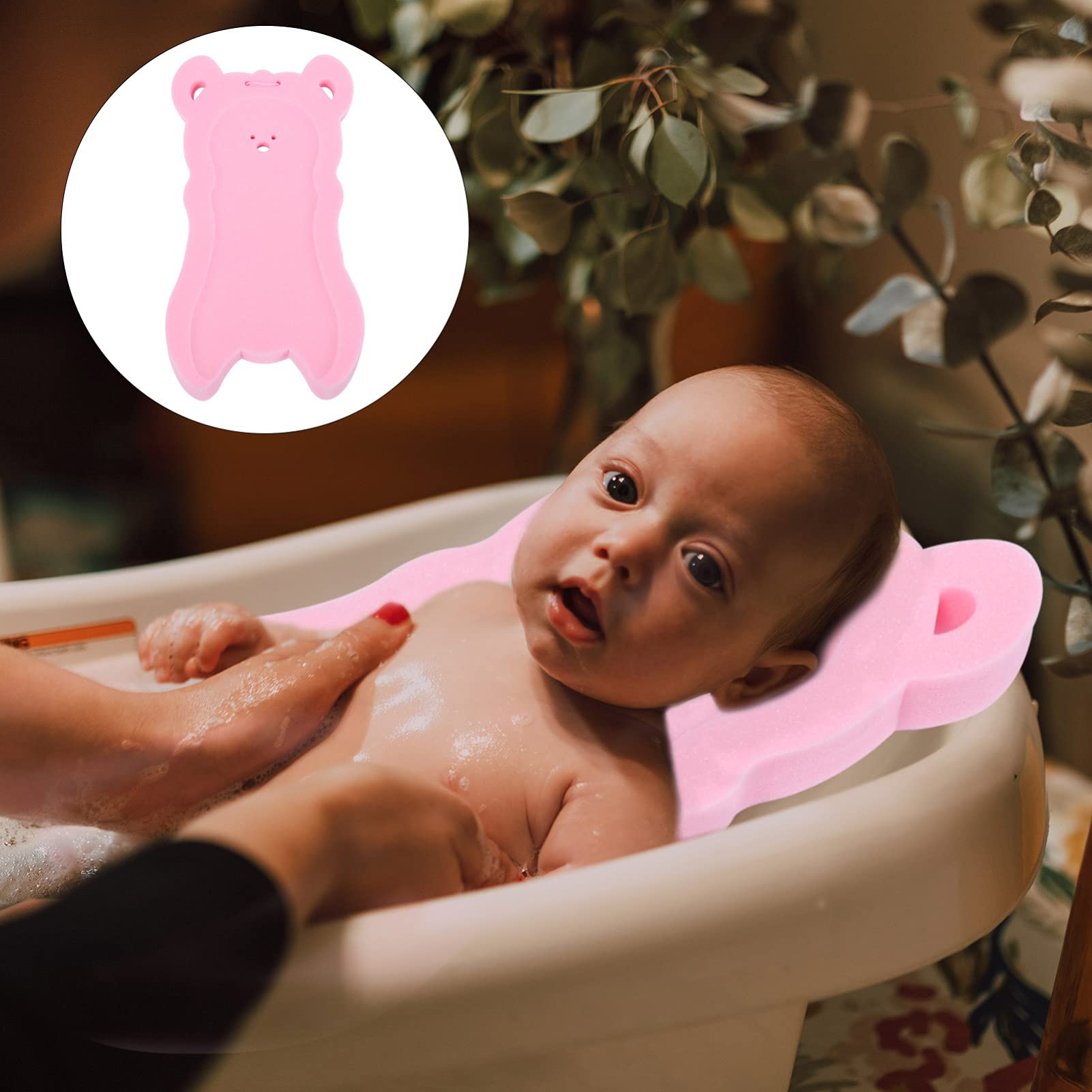 Cojín De Esponja para Ducha Infantil Alfombrilla De Baño Antideslizante Color Rosa