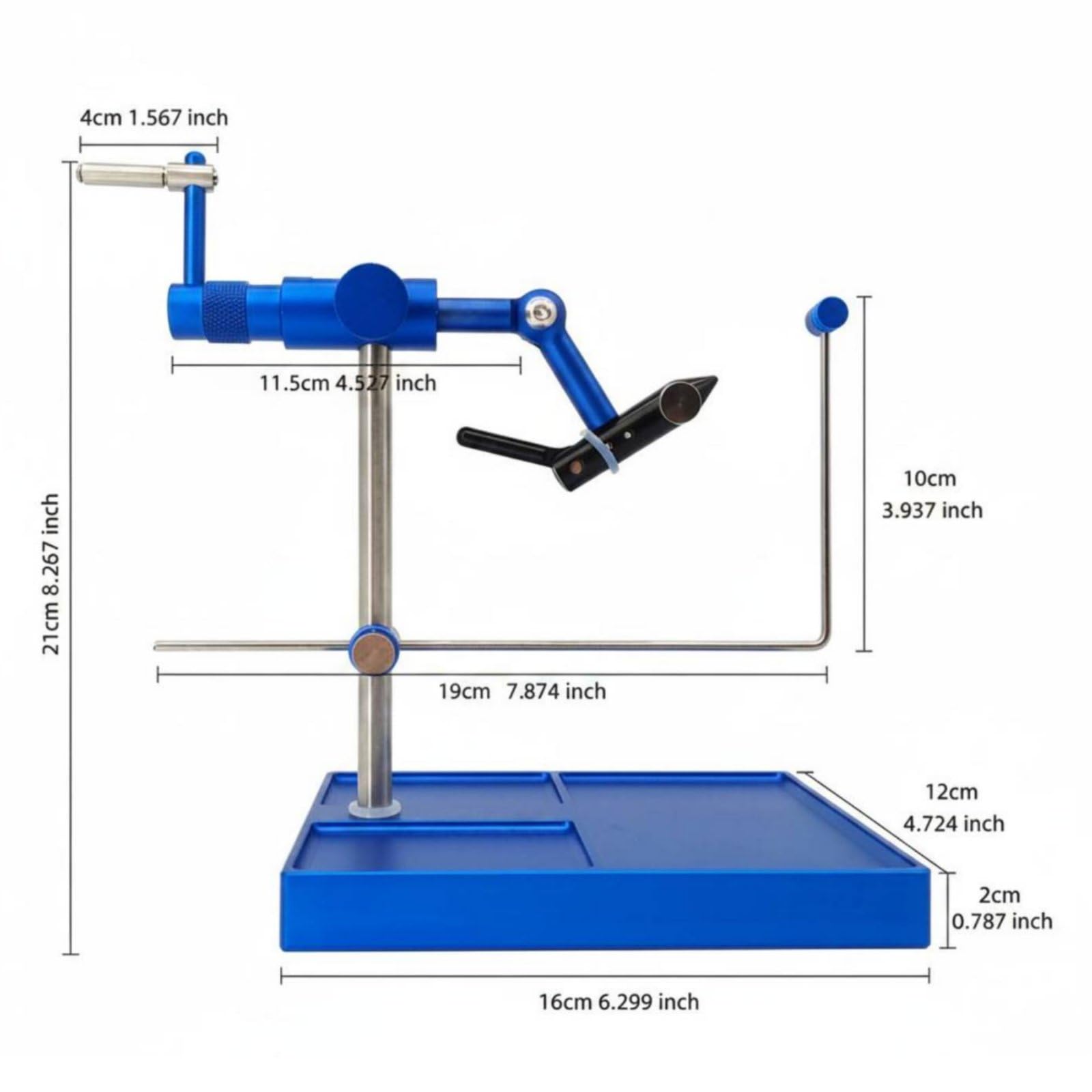 KESOTO Pinza de Anzuelo de Pesca con de Sujeción Estable y Rotación Completa Material de Aleación de Aluminio y Facil Ajuste para Entusiastas de Pesca Manualidades Taller, Azul
