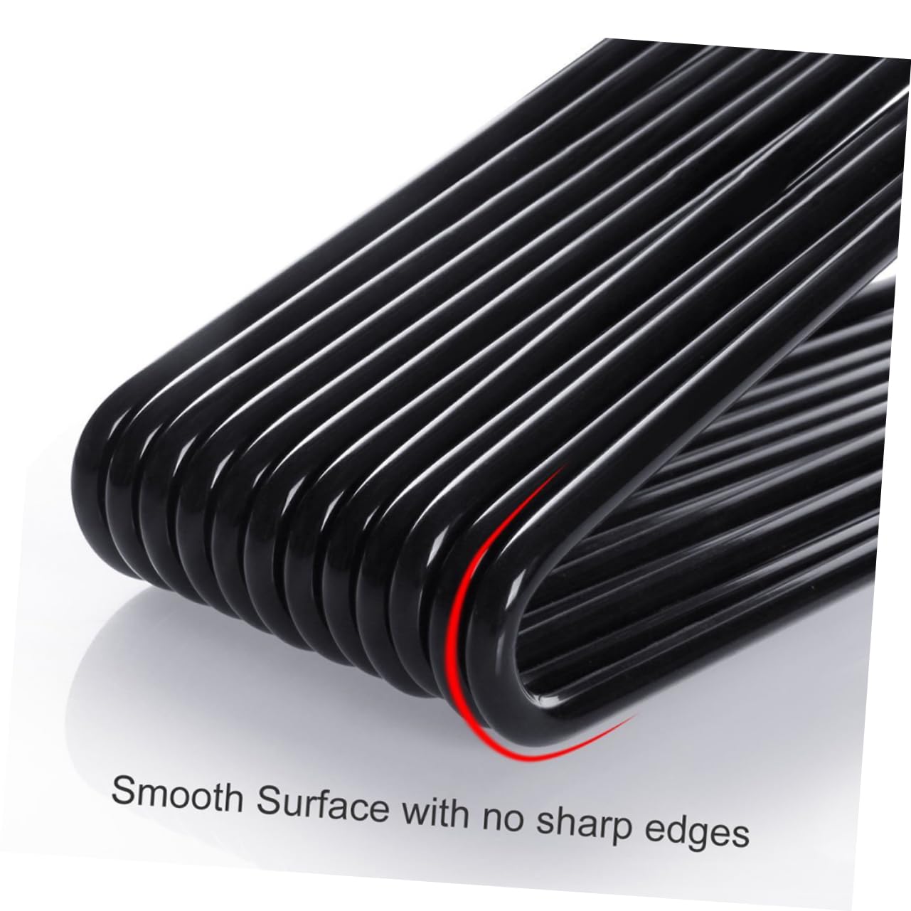 Cabilock 12pcs Non Slip Pants Hangers Heavy Duty Trousers Organizer Open Ended Design for Easy Access Space Saving Closet Storage Black