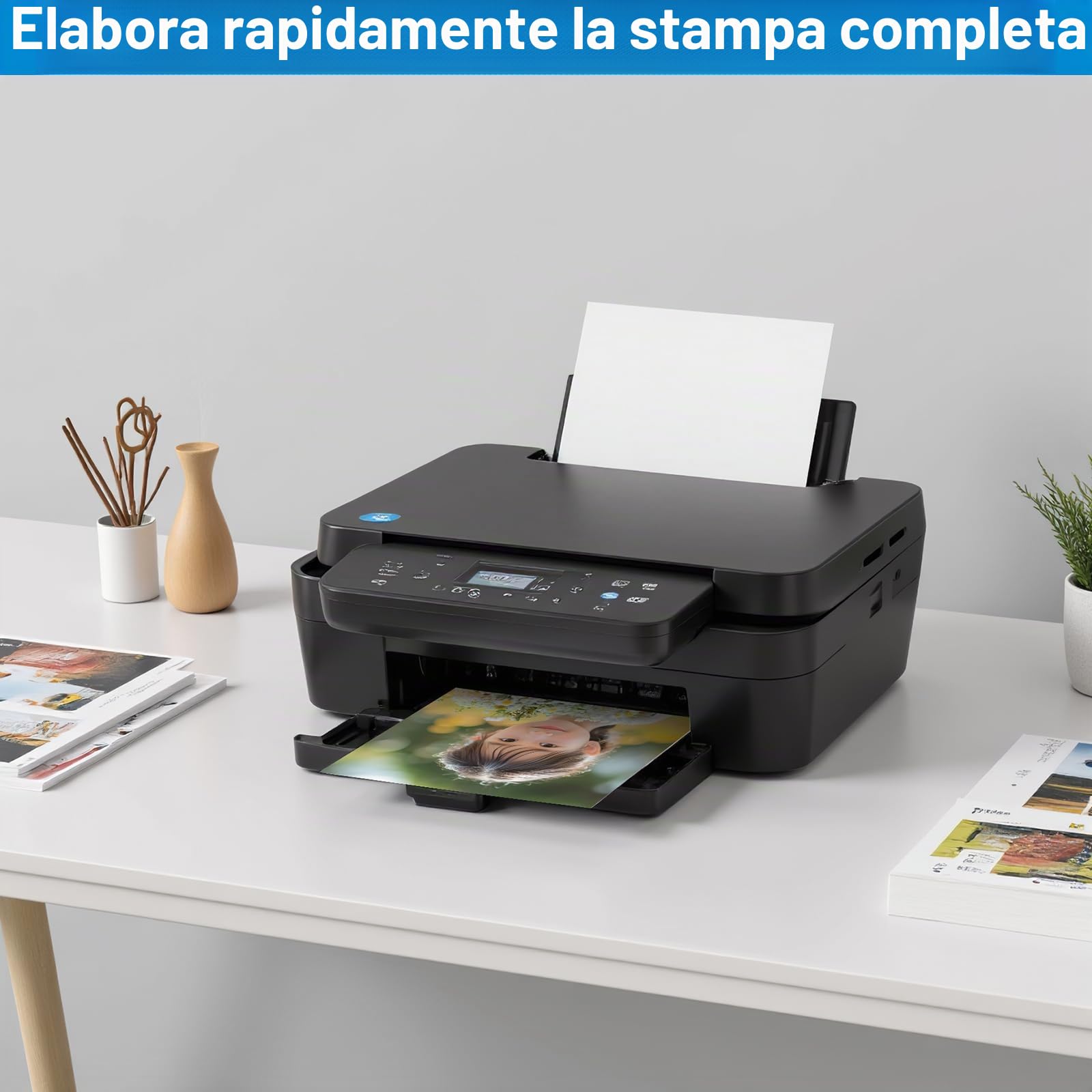 Carta fotografica lucida A4 200g/m² impermeabile asciugatura rapida 50 fogli per stampanti a getto d'inchiostro