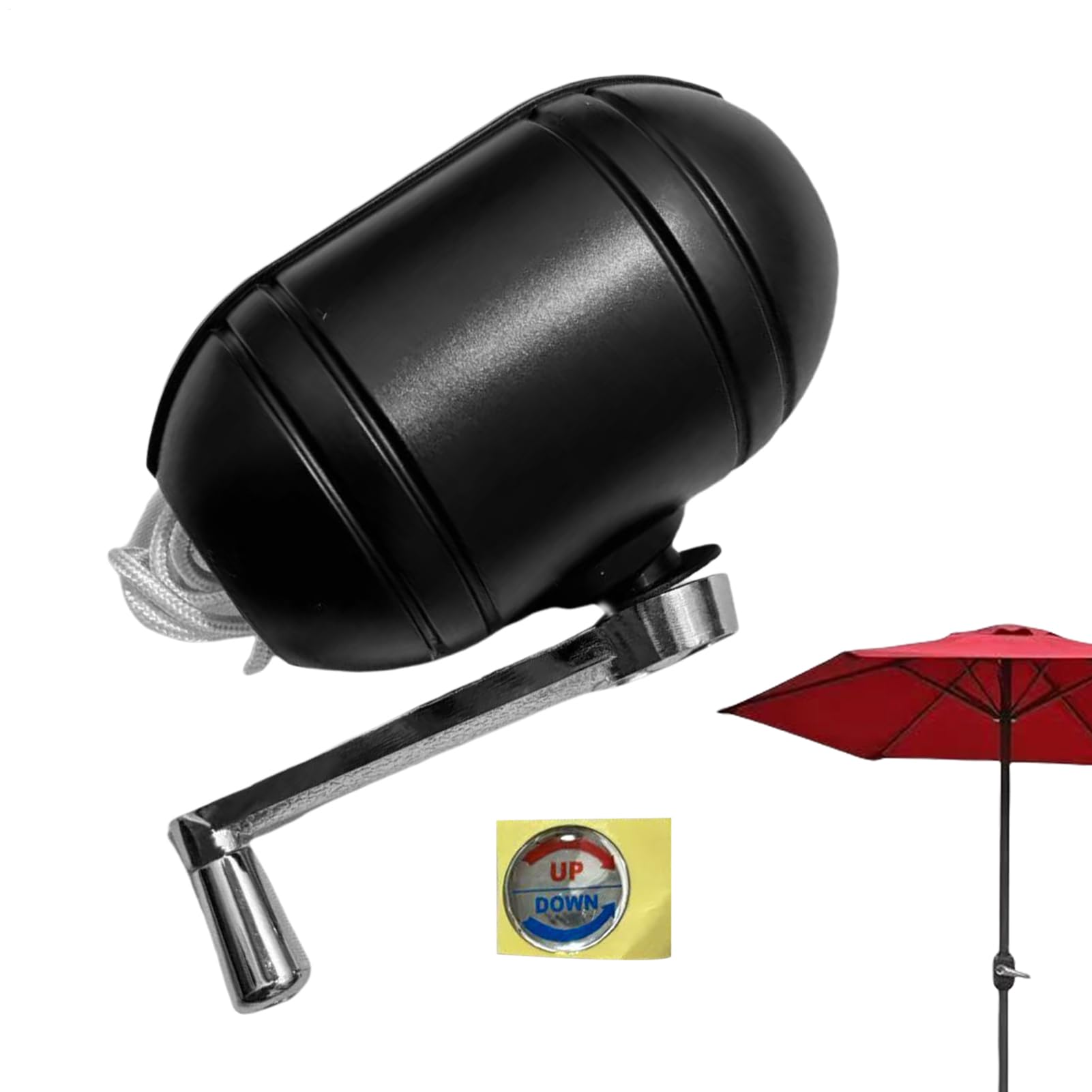 Generisch Piezas de repuesto para sombrillas de terraza – Ahorro de espacio de repuesto para sombrilla, manivela de manivela de alta resistencia para terraza, jardín, piscina, picnic
