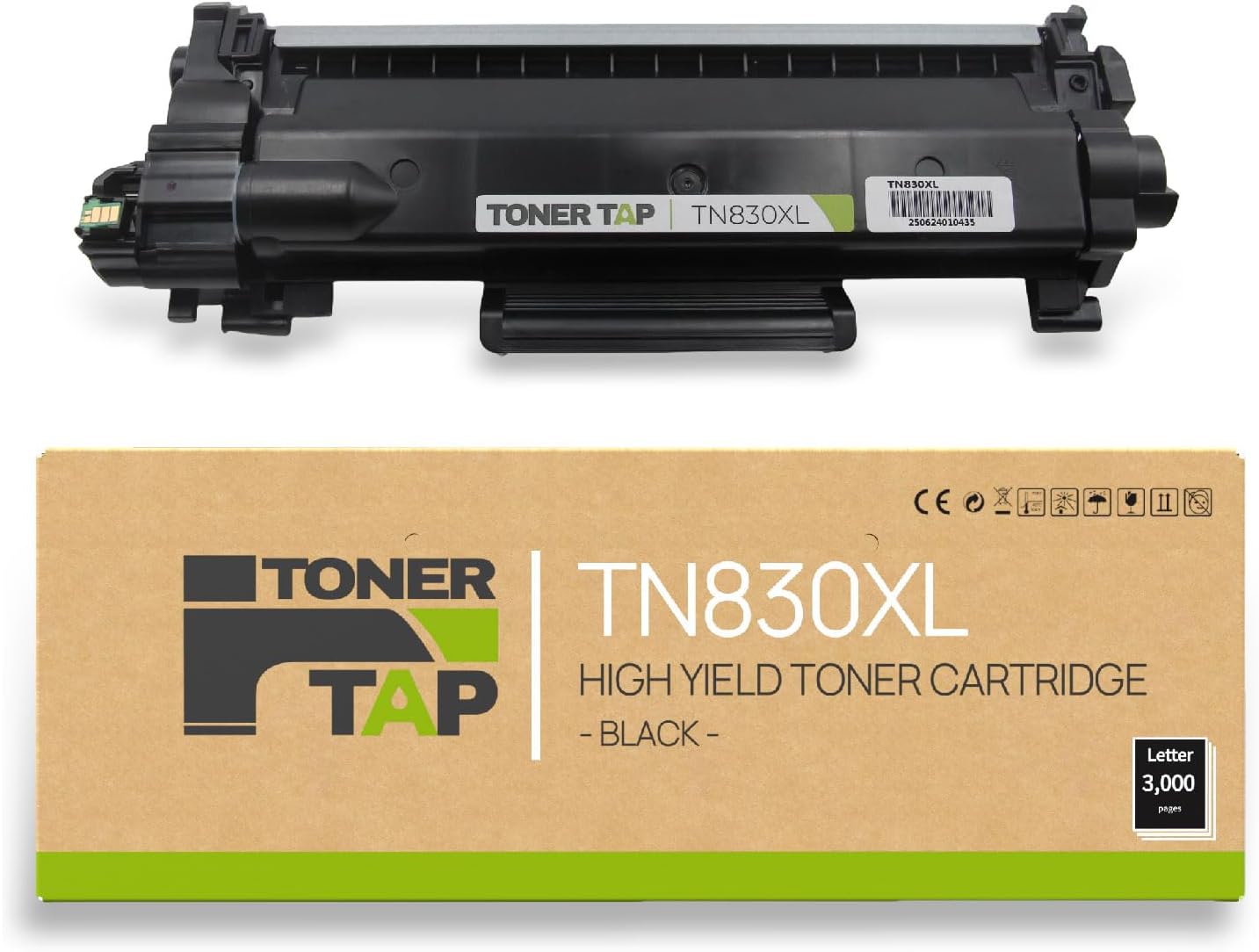 TonerTap TN830XL Toner for Brother Printer, Compatible for Brother TN830 XL for HL-L2460DW, DCP-L2640DW, MFC-L2820DW, High-Yield (Non-OEM)
