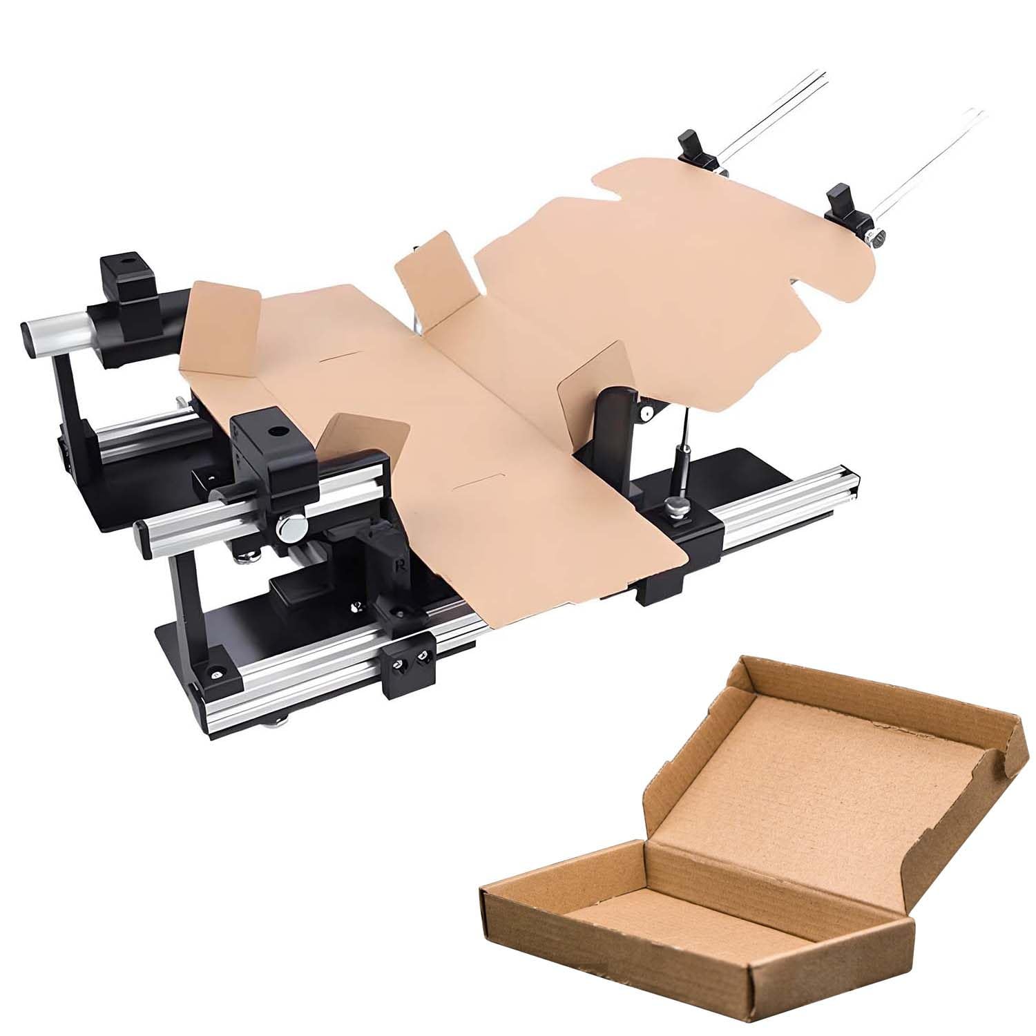 Dispositivo plegable de cartón manual de 65 x 35 cm con tamaño ajustable para cajas