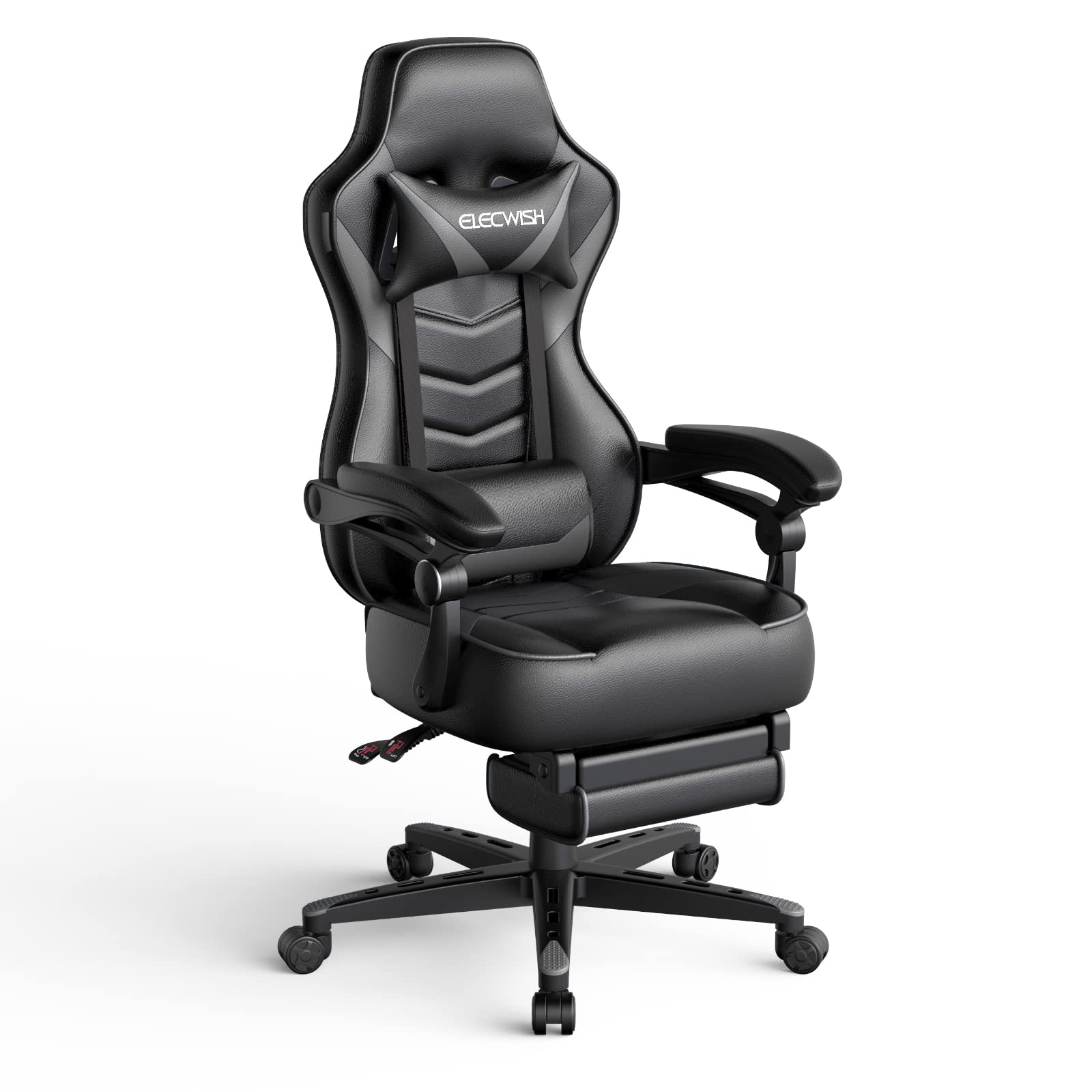 ARTETHYS Gaming Chair for Adults Ergonomic Racing Style High Back Computer Chair with Footrest Headrest and Lumbar Support PU Leather 90-150 Degree Tilt