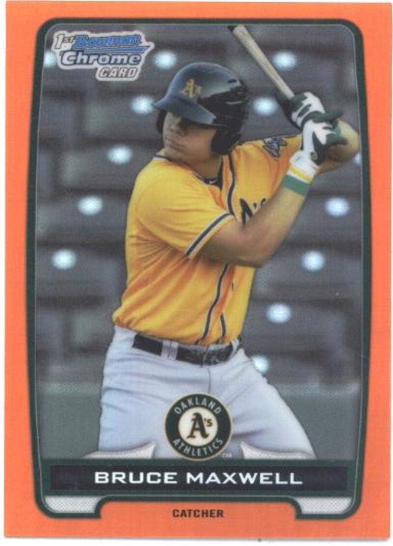 2012 Bowman Draft Chrome Draft Picks Orange Refractors #BDPP41 Bruce Maxwell Oakland Athletics MLB Baseball Card /25 NM-MT