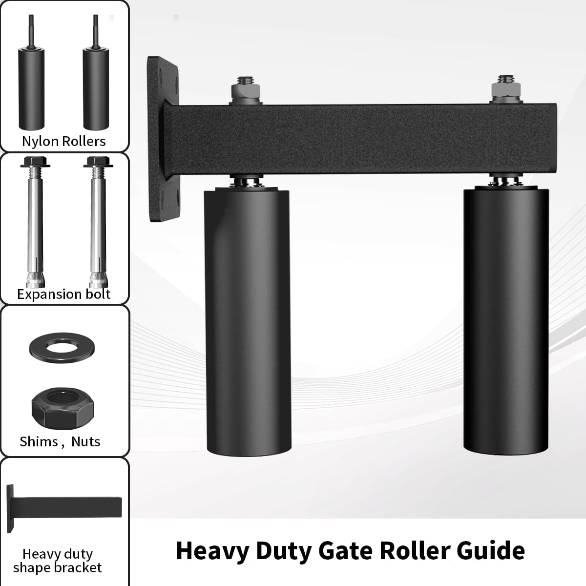 Sdstone Adjustable Slide Gate Guide Roller, 6" Dual Hard Nylon Guider,Heavy Duty Sliding Gate Rollers,Rust Proof Gate Roller Guide Post Roller