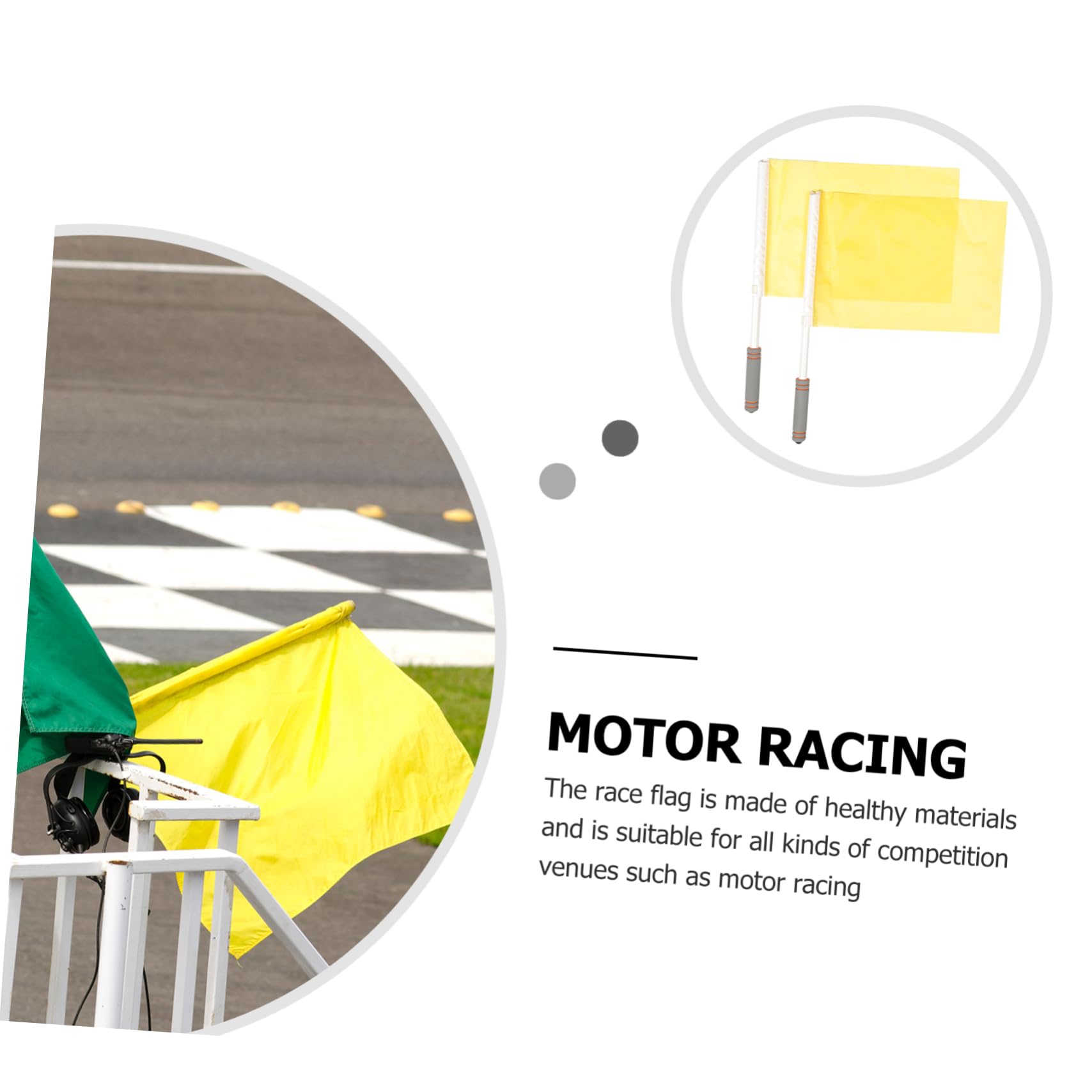 OSOLADY 2pcs Signal Flags High Visibility Hand Waving Flags for Referees Traffic Racing Durable Cloth Design for Outdoor Sports Events Easy to Use