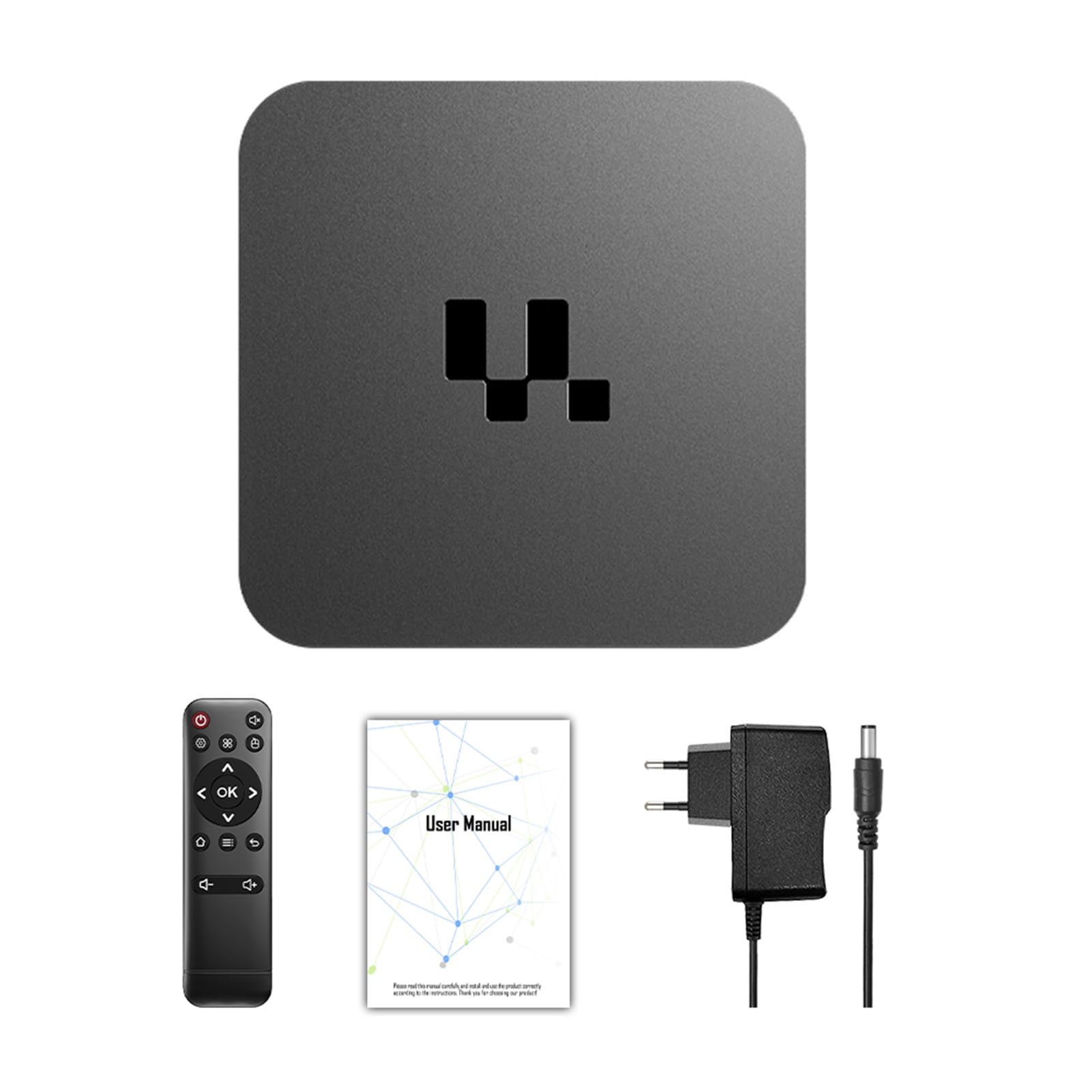 Vikye TV Box z Systemem Android 16.0, Urządzenie do Transmisji Strumieniowej 4K Ultra HD do Telewizora, 2 GB RAM i 16 GB ROM, Smart TV Box z Pilotem, USB 2.0 i Dwuzakresowe Wi-Fi (wtyczka UE)