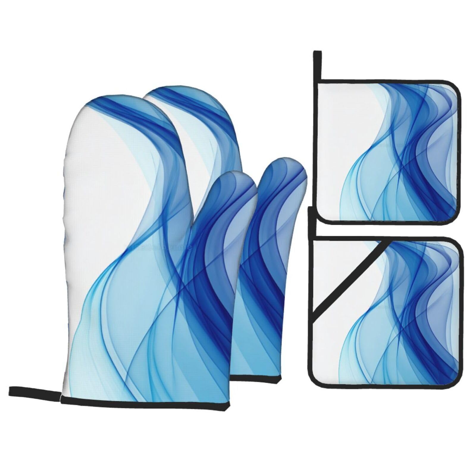 guanti barbecue Linea Blu Profondo guanti forno,resistenti al calore, antiscivolo, spessa e sicura Cucina al barbecue