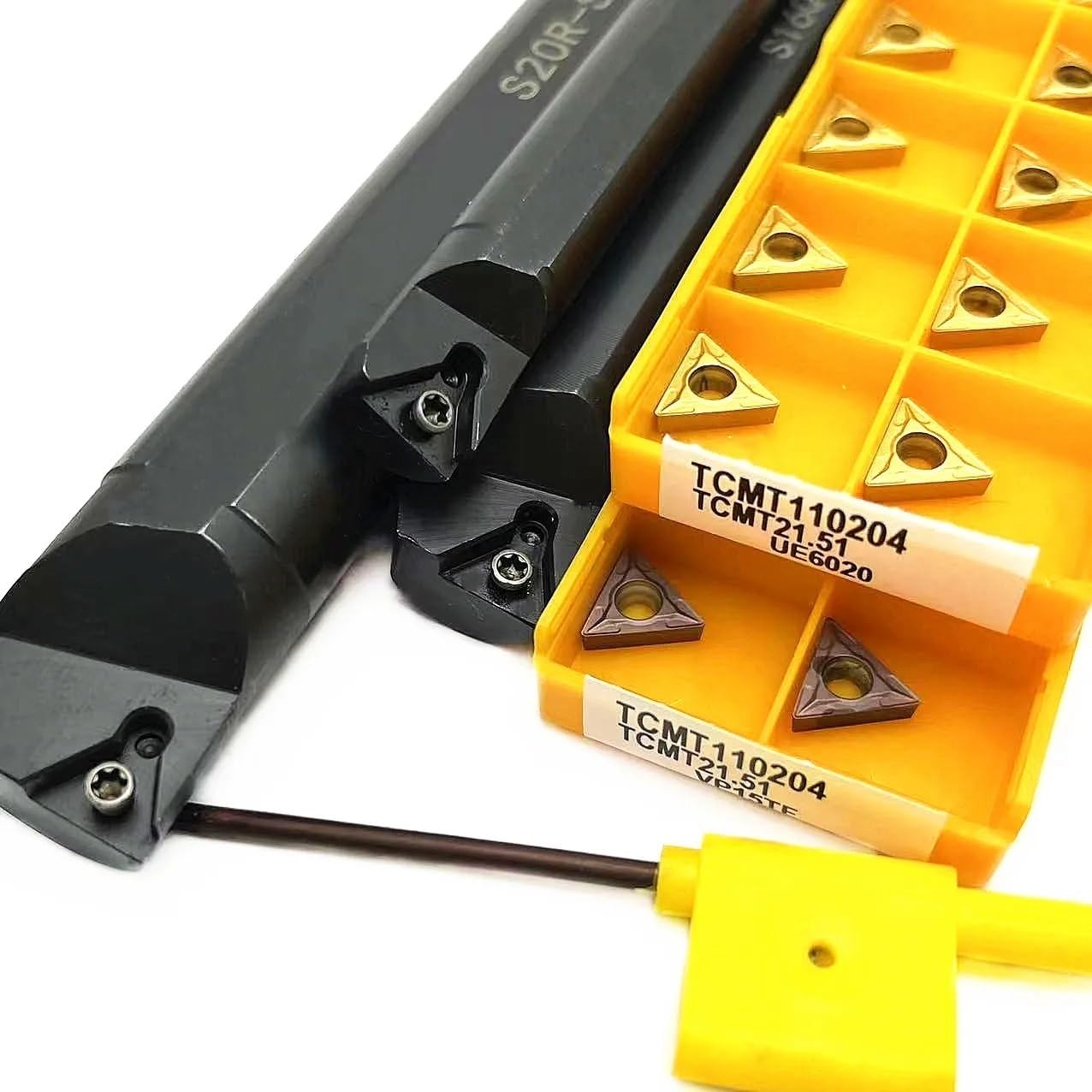 1 barre d'alésage de tour S16Q-STFCR11 16 mm outil de tournage interne porte-outil de tournage indexable + 10 inserts en carbure TCMT110204 UE6020