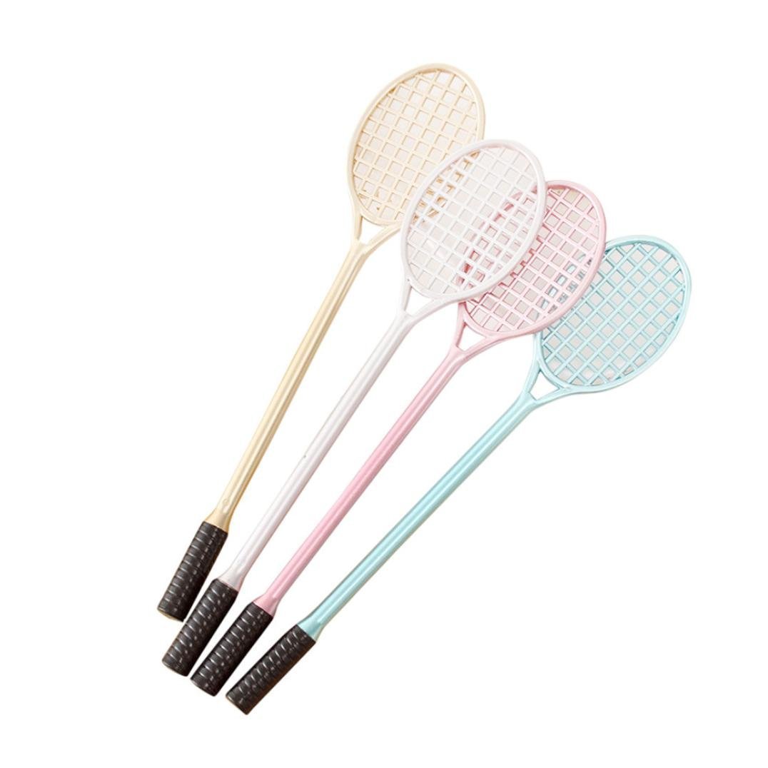 4PCS Cute Tennis Racket Pens Creative Stationery Student Gift Writing Pen Quill pens (random)