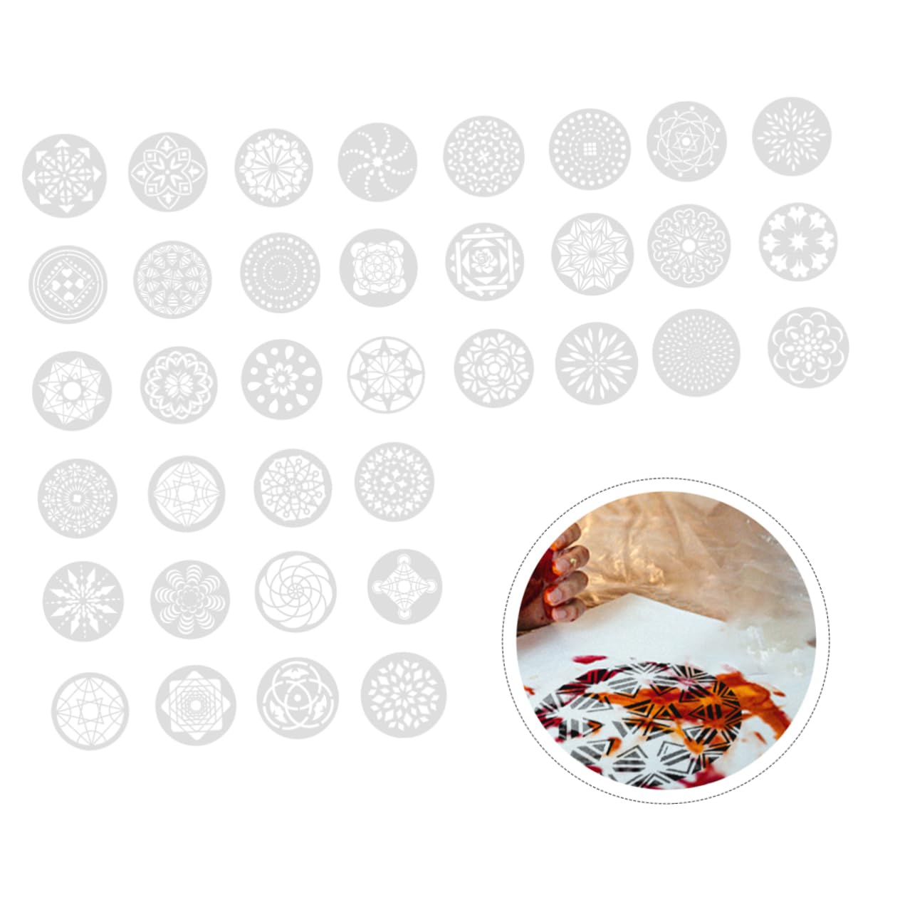 EXCEART 126pezzi Stencil per Pittura Mandala Template Pet Flessibile per su Superfici Piane per Decorazioni su Mobili Pavimenti e Tela