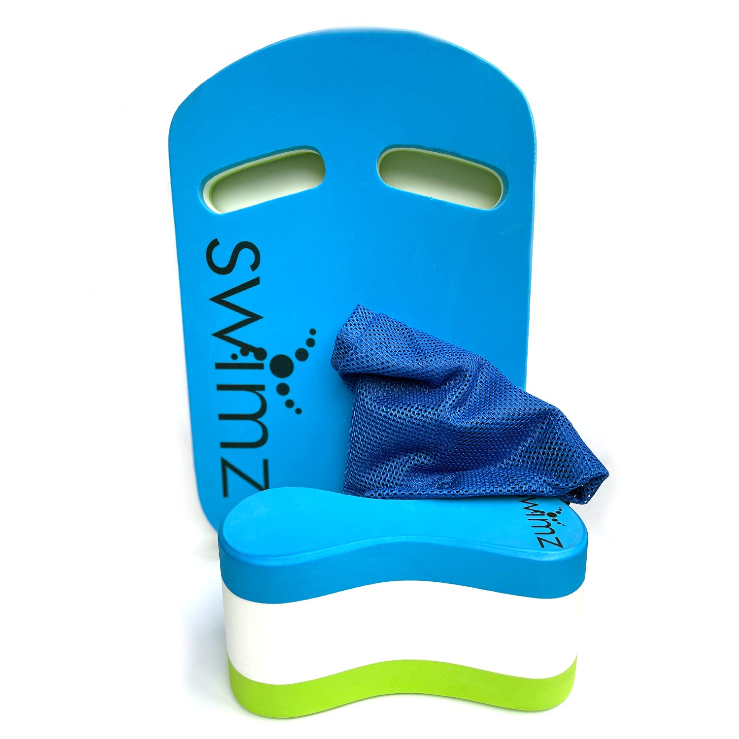 Swimz Basic Senior Swim Kit Training Bundle - Blue White Lime