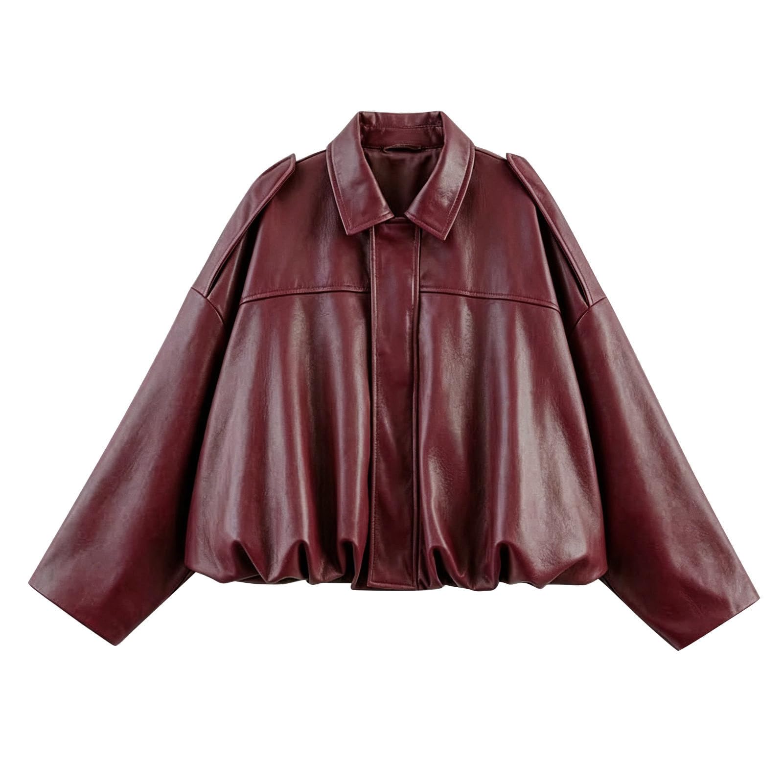 Lederjacke Damen PU Übergangsjacke Oversized Suede Jacket Kurz Bomberjacke | Kurzjacke Moto Langarm Mantel Lederjacke, Übergangsjacke College Jacke, Leichte Herbstjacke, Pilotenjacke Outwear Streetwear