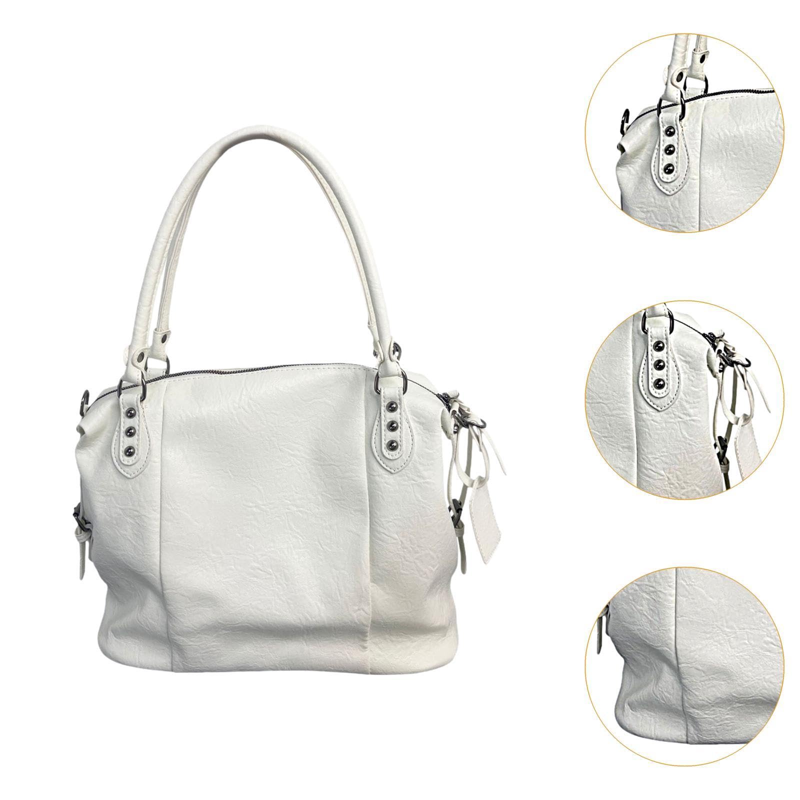 Bolso de mano de piel sintética para mujer, bolso de mano informal para el trabajo, viajes, compras