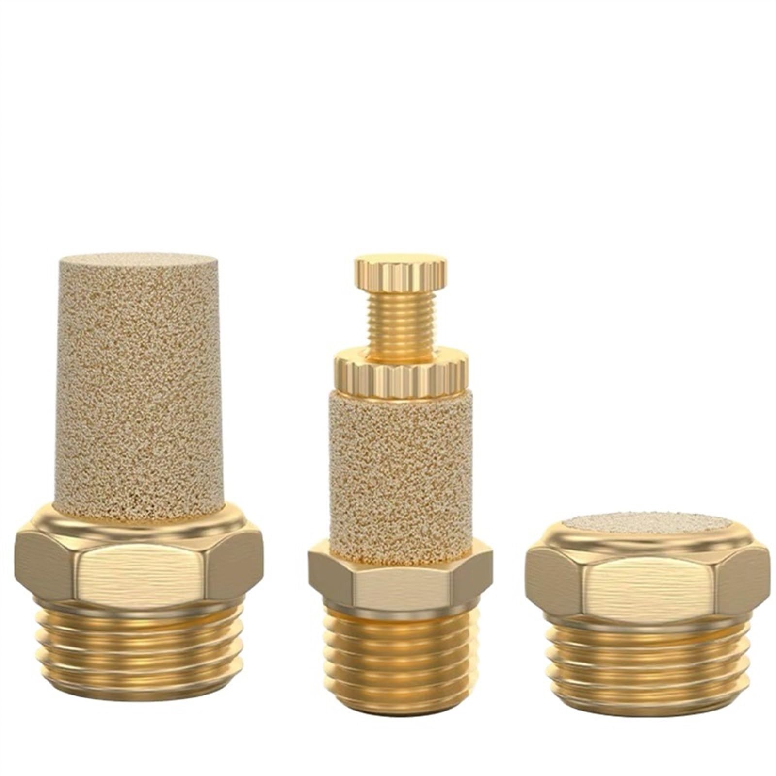Silencieux d'échappement pneumatique en laiton, 10 pièces, 1/8 "1/4" 3/8 "1/2" G1 "BSL M5, raccord de silencieux, filtre de bruit, connecteur réducteur en cuivre(Long-M5)