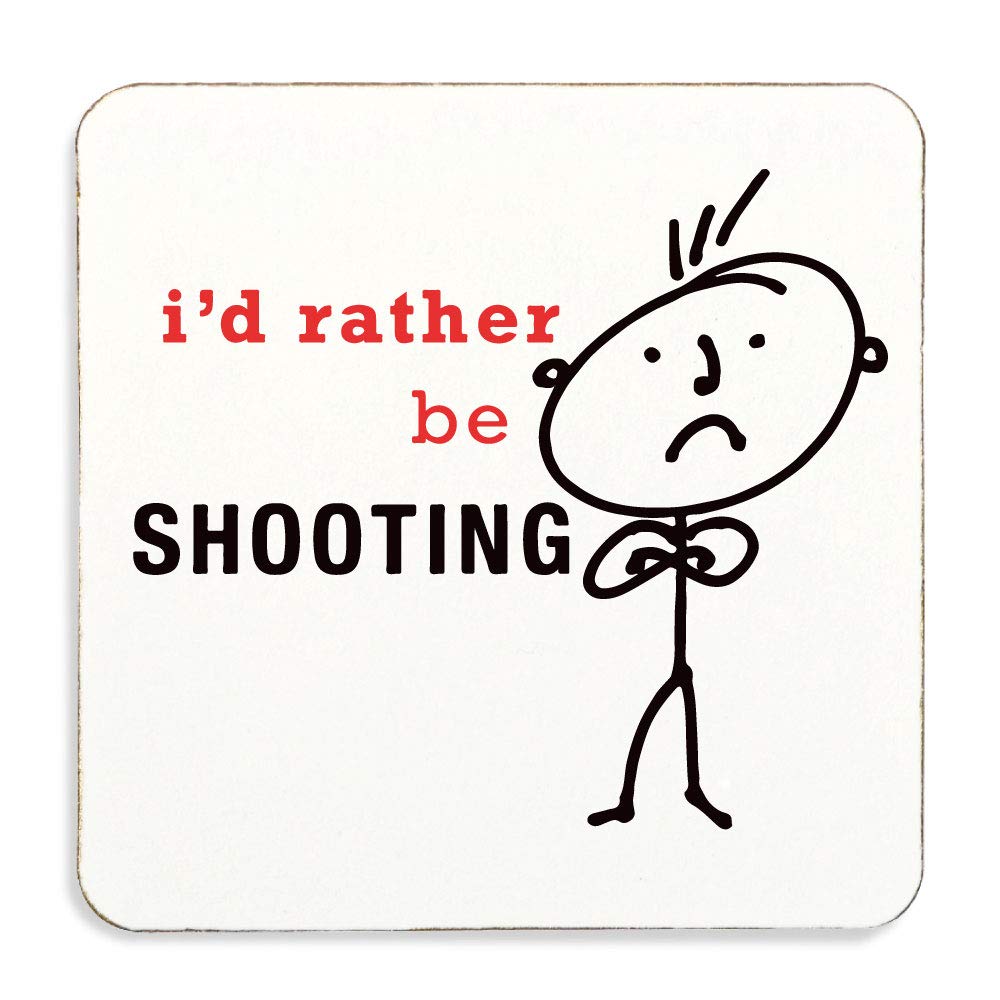 60 Second Makeover Men's White Limited I'd Rather Be Shooting Coaster Cork Backed High