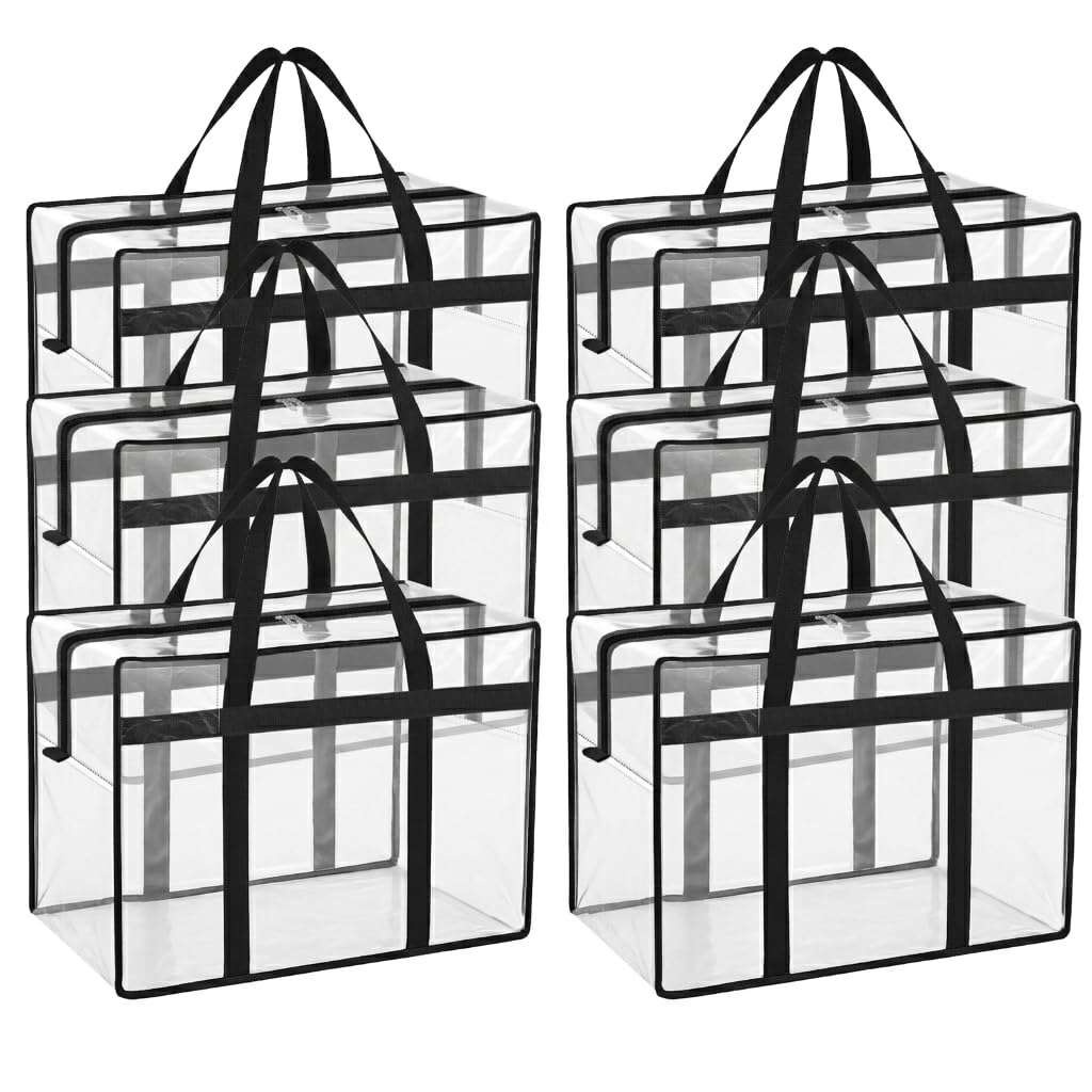 Storite 6 Pack 70 L Moisture Proof Transparent Underbed Storage Bag