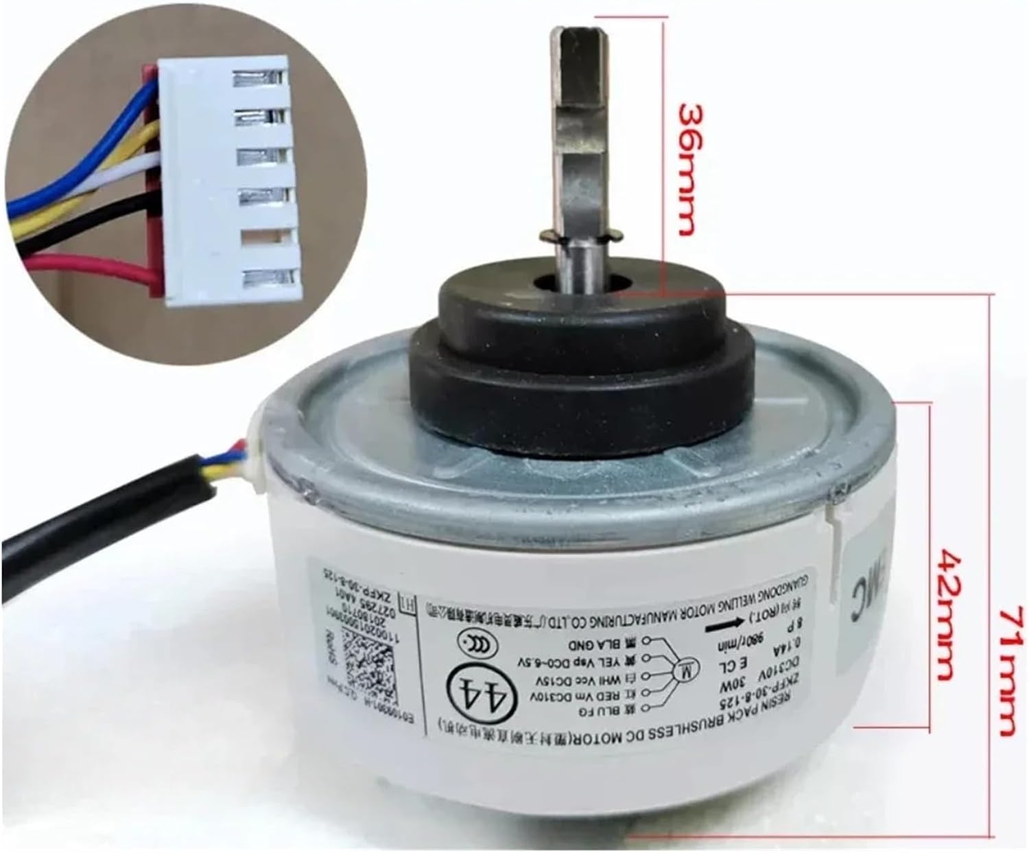 Fan Motor ZKFP-30-8-125 Air Conditioner Indoor Unit DC310 30W 980r/min Conditioning Parts