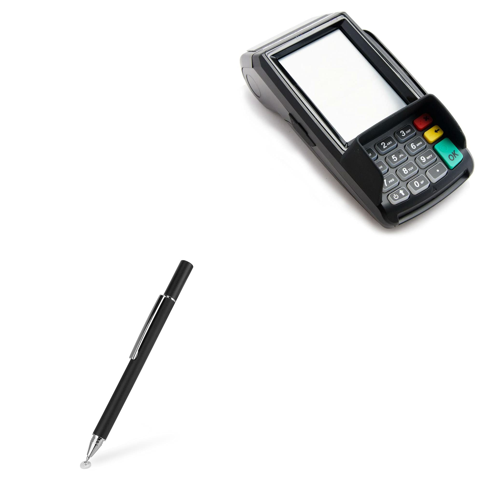 BoxWave Stylus Pen Compatible with Dejavoo Z9 Terminal - FineTouch Capacitive Stylus, Super Precise Stylus Pen for Dejavoo Z9 Terminal - Jet Black
