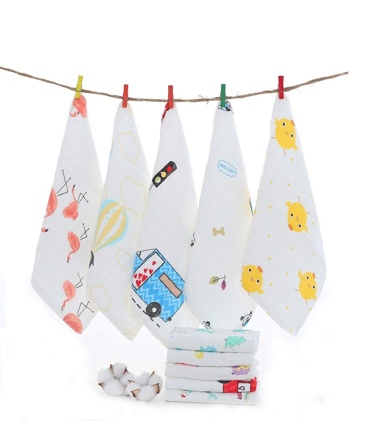 Handkerchiefs for Women, Girls and kids Cotton Double Layered (25X25 Cms, Multicolour)