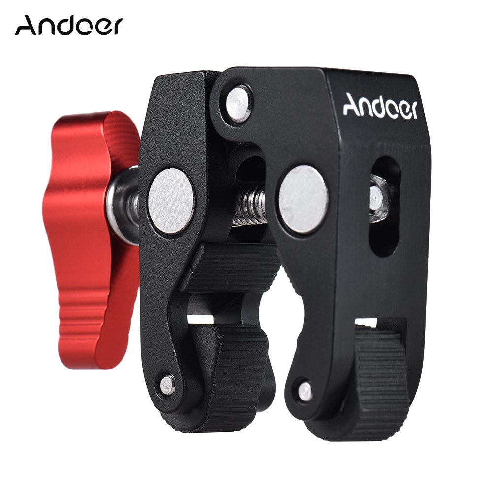Andoer Morsetto A C Braccio Articolato Fotocamera, Braccetto Clamp Smallrig Morsetto Clip Super Morsetto 1/4 E 3/8 Filettate per DSLR Rig LCD Monitor Studio Light Camera Magic Arm Photo Studio