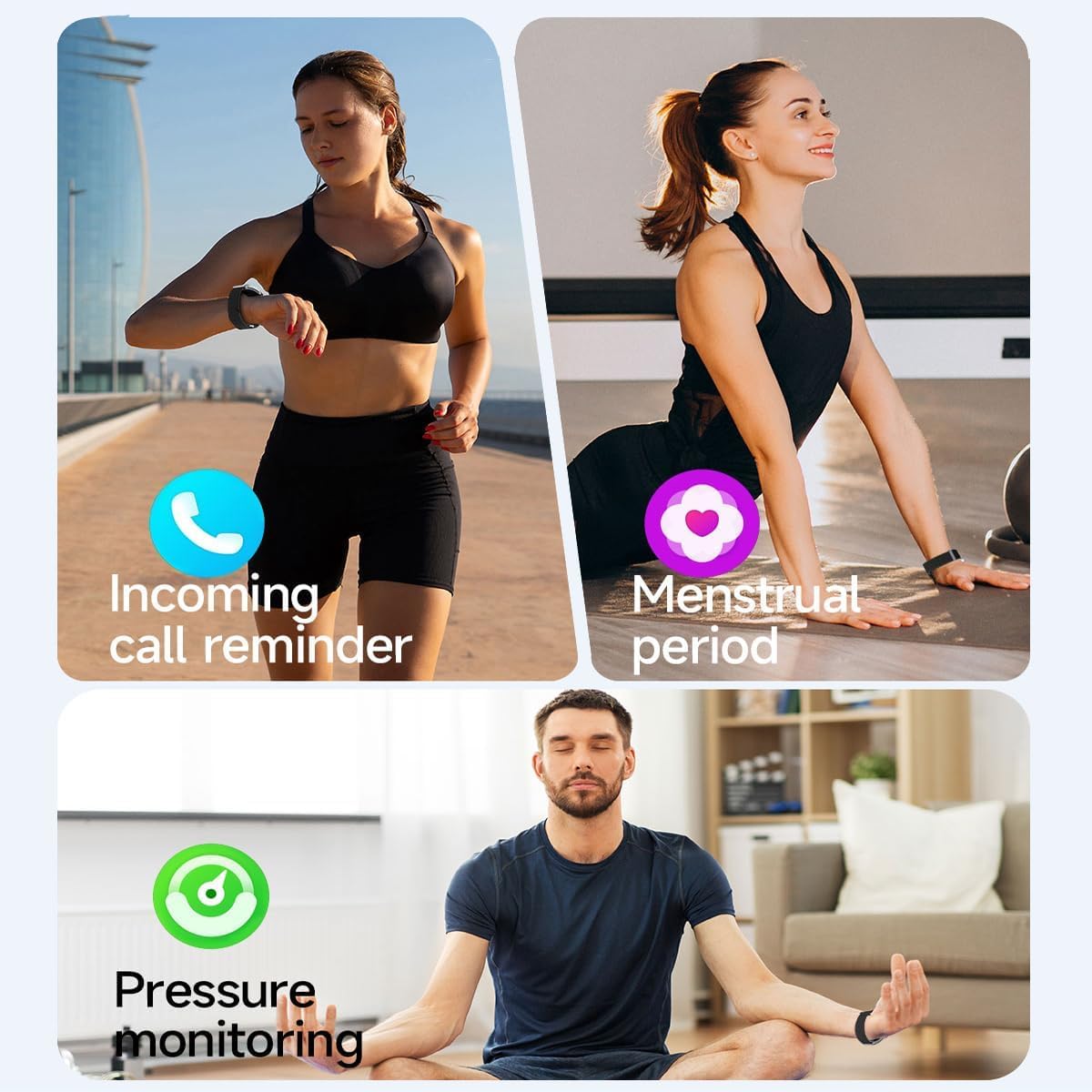 Pulsera inteligente de salud, monitor de ritmo cardíaco, monitor de sueño, contador de pasos, podómetro, multimodos deportivos, impermeable, correa de silicona y nailon