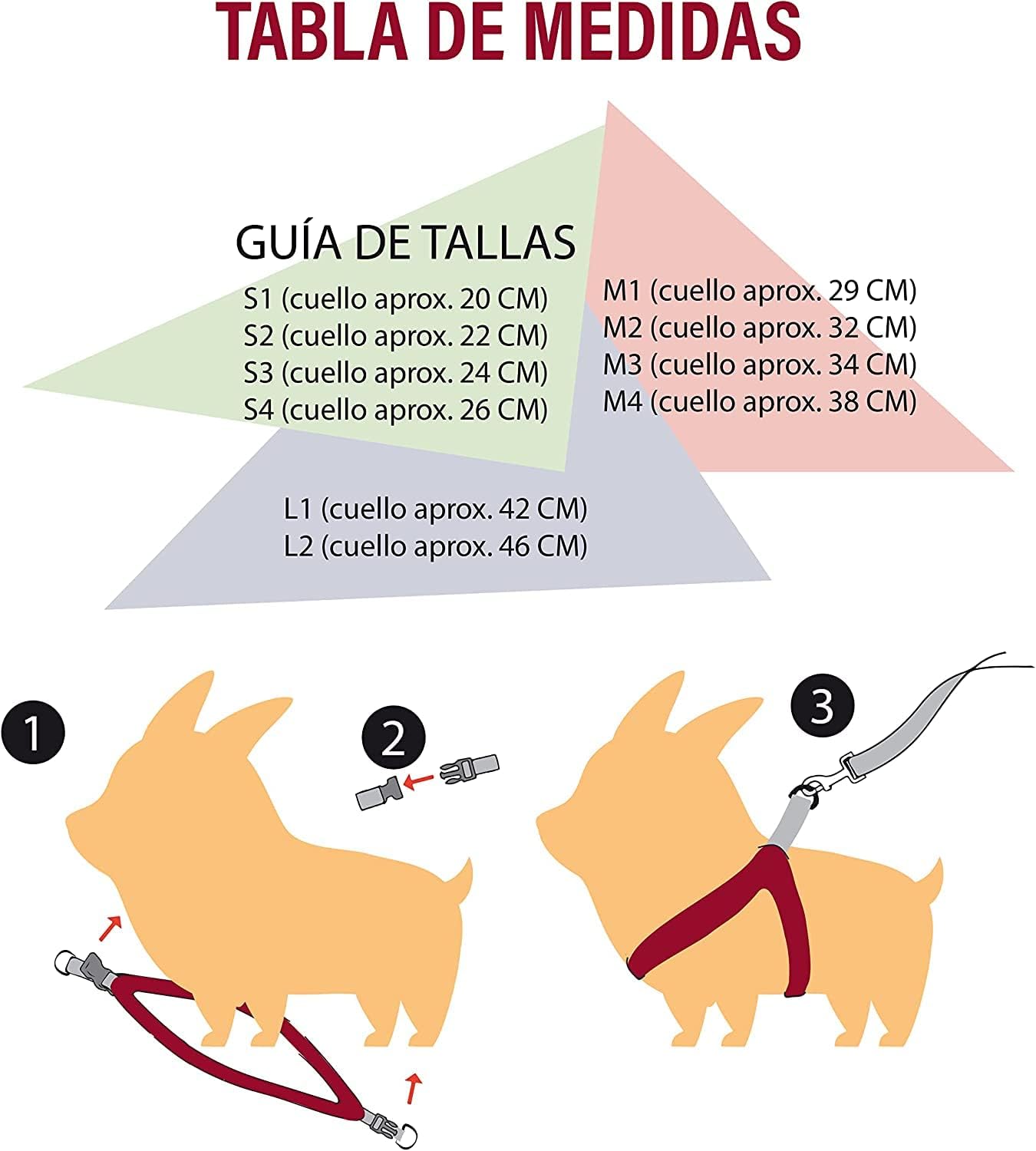 Triangle Harness for Large Dogs - Size L2-26.5 x 26 x 7 cm - Mosaic Design - Very Resistant and Comfortable - Reduces Pulling - Dog Accessories 5