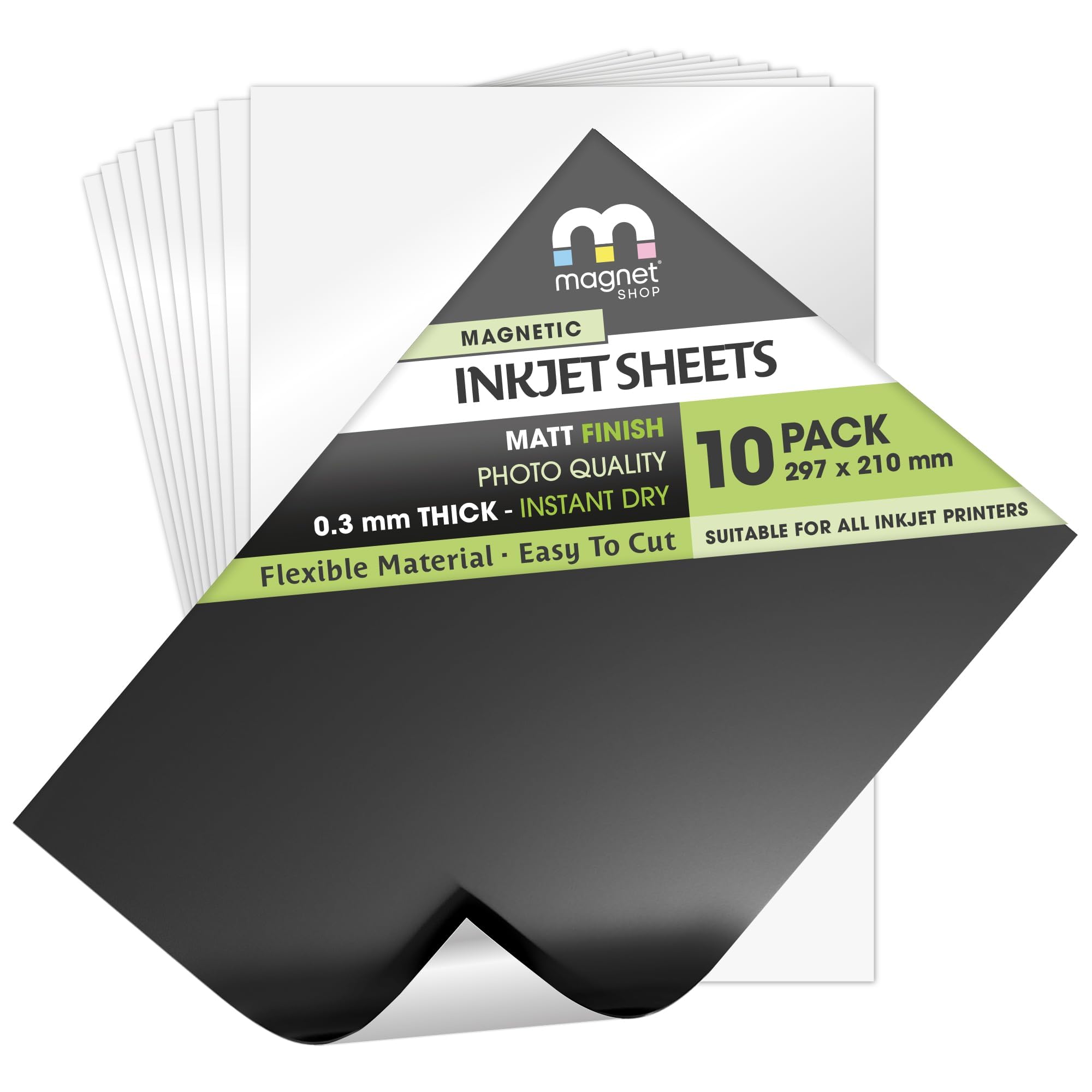 Sponsored Ad – The Magnet Shop Magnetic Photo Paper - A4 Size with Matt Effect Finish for Home and Office Printers - 10 Pack