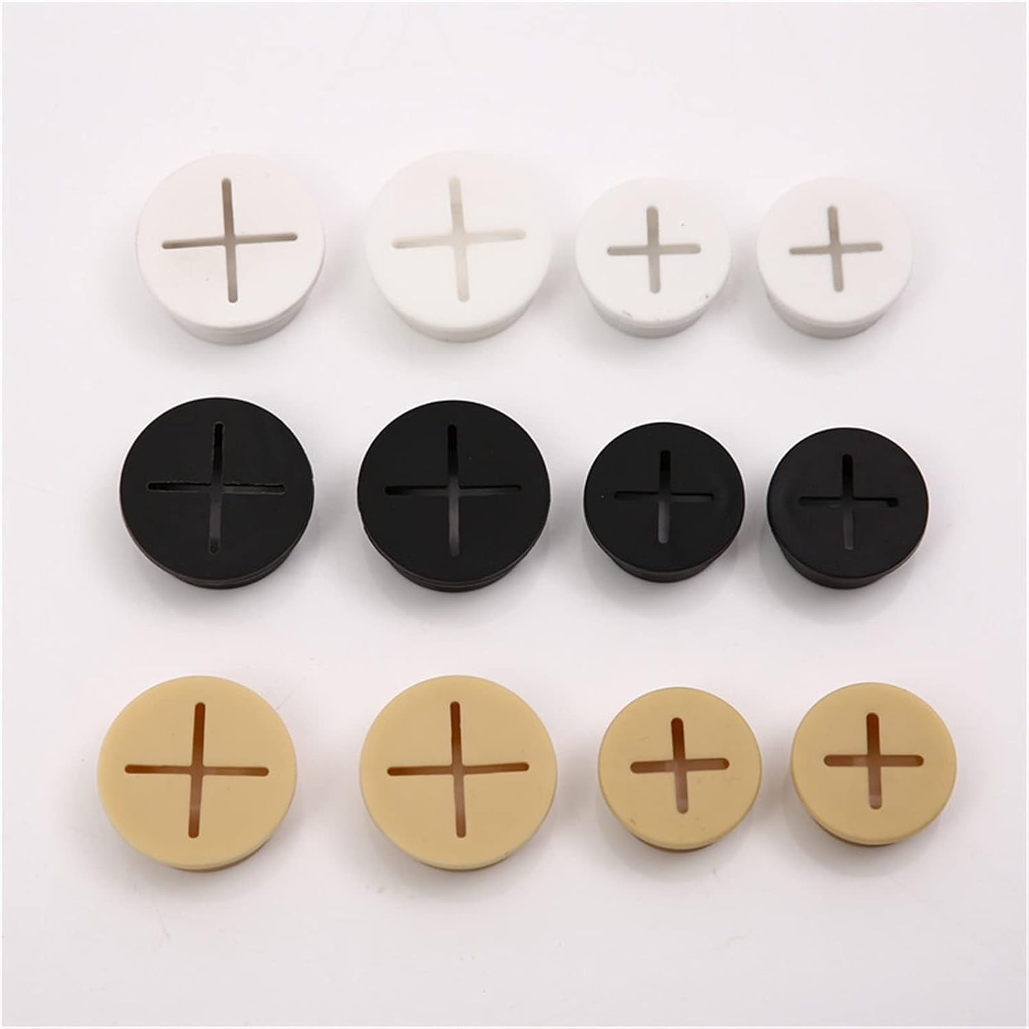 Przelotka biurkowa, 20 szt. elastycznych silikonowych przelotek do kabli i gumowych przelotek(Black,20mm)
