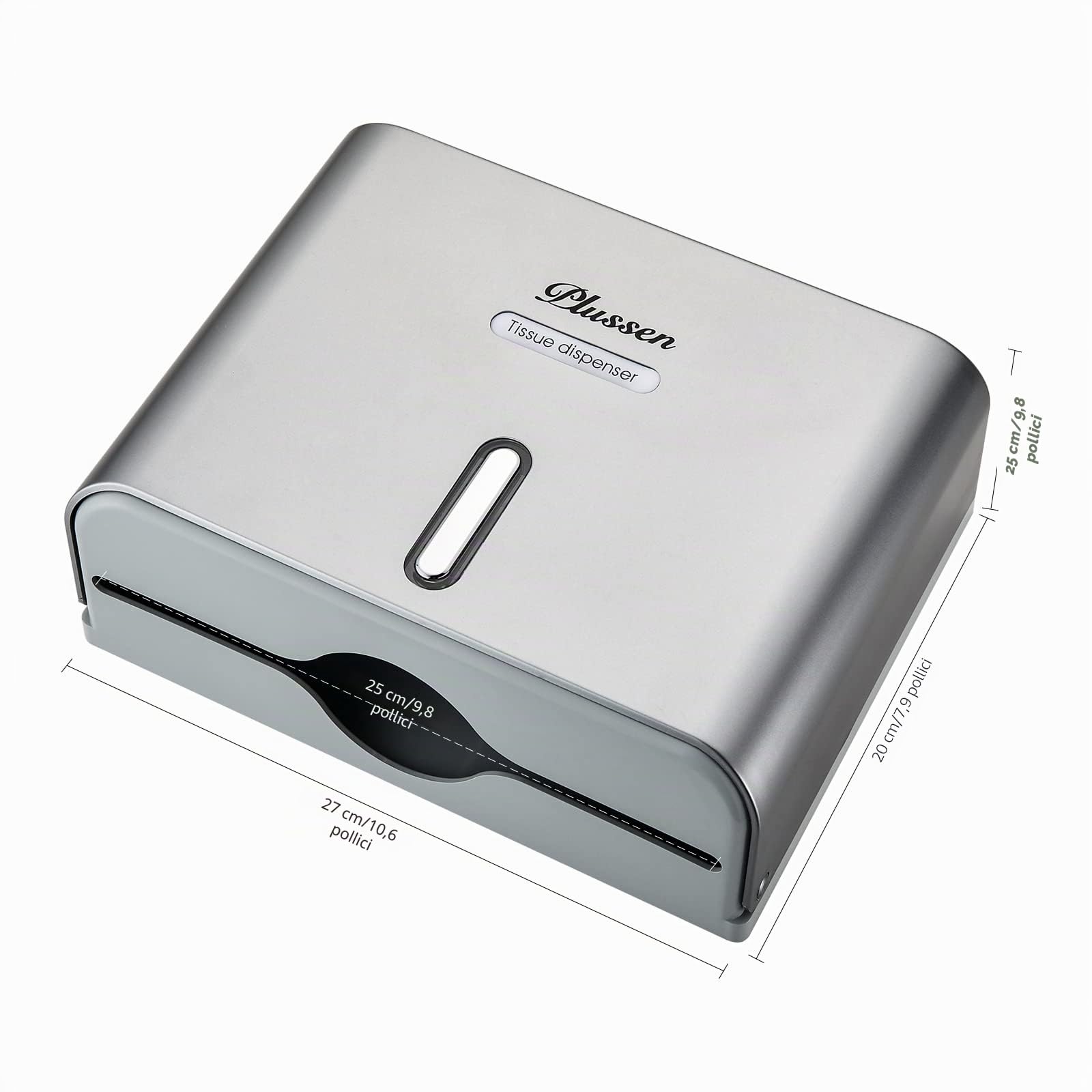 Dispenser di asciugamani di carta ABS igienico Commerciale per asciugamani pieghevoli Montato a parete (6007-grigio)