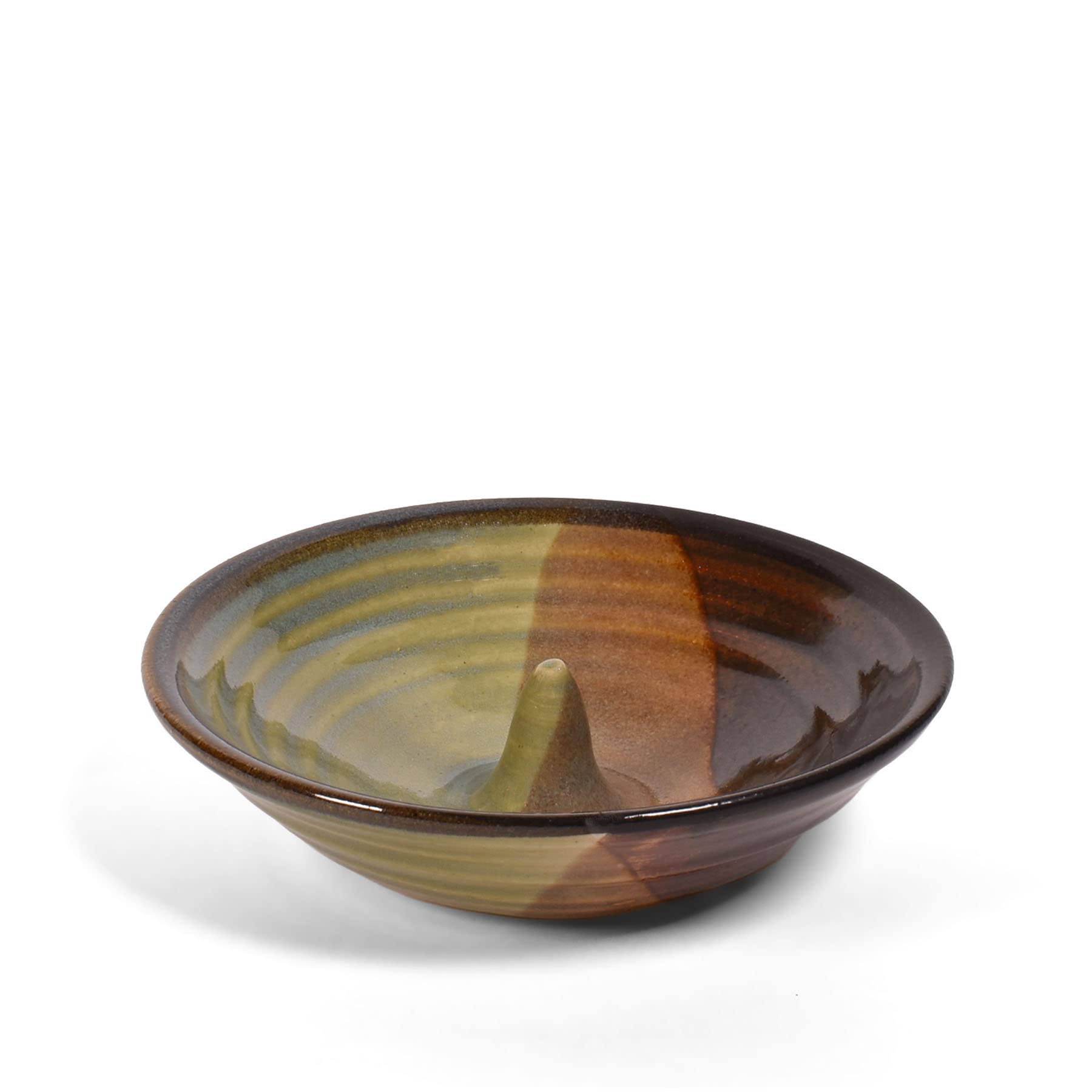 Holman Pottery Microwave Omelet Dish, Handmade in the USA (Green Earth)