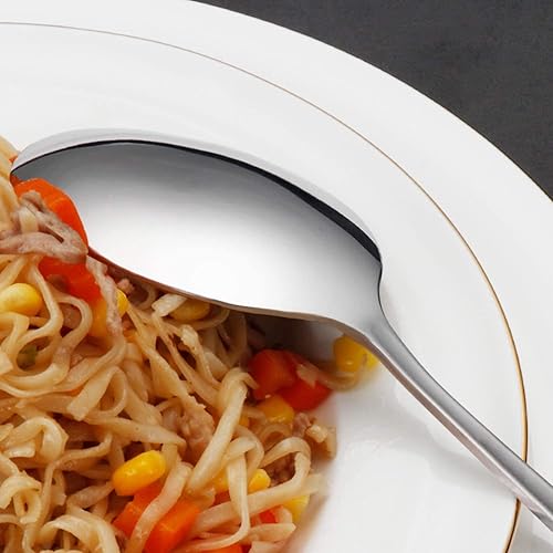 Miniatura 6 de 3 cucharas de servir, 3 cucharas ranuradas, 6 cucharas de servir extragrandes de 9.8 pulgadas, juego de cucharas de servir de acero inoxidable para