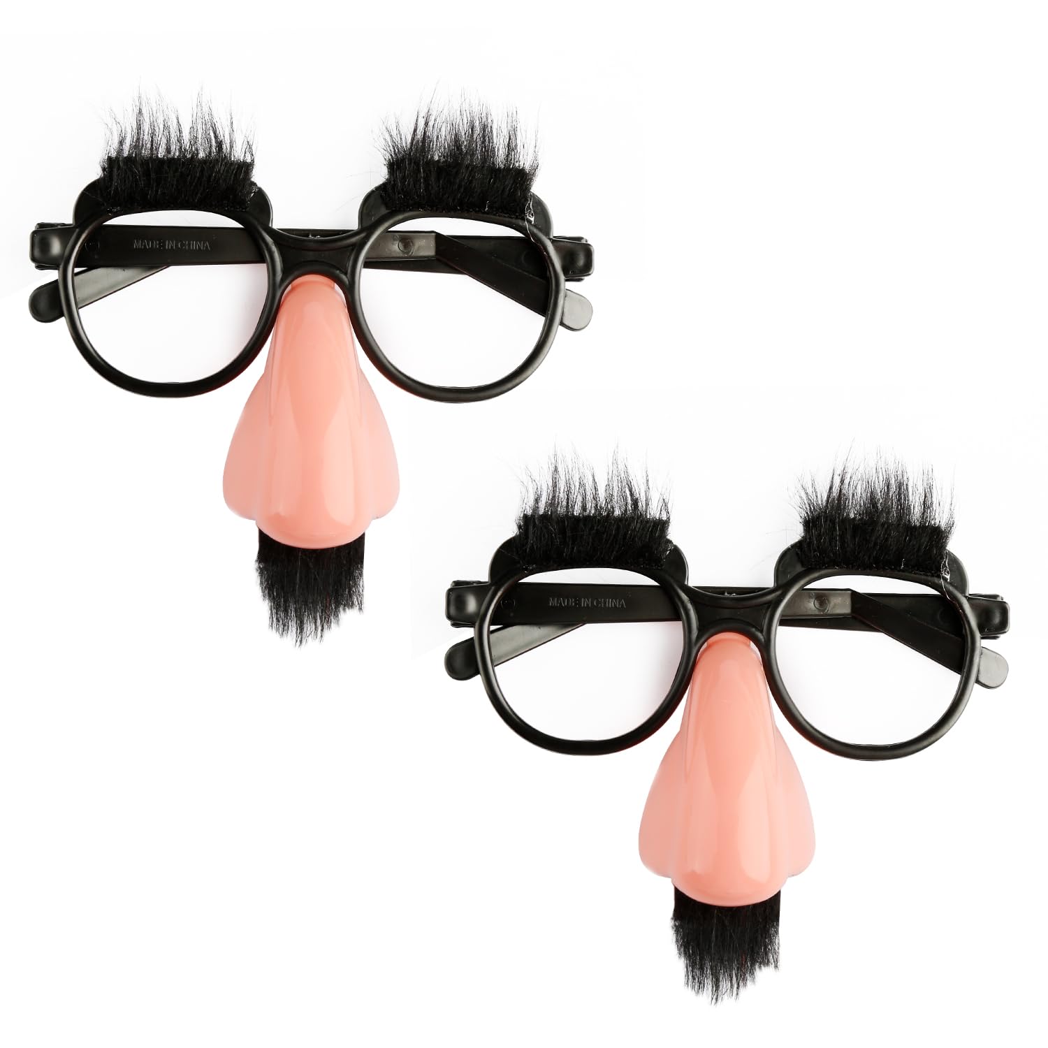 2pcs Funny Nose Glasses,Disguise Glasses Big Nose,Plastic Party Decoration Eyewear Prop for Halloween Carnival