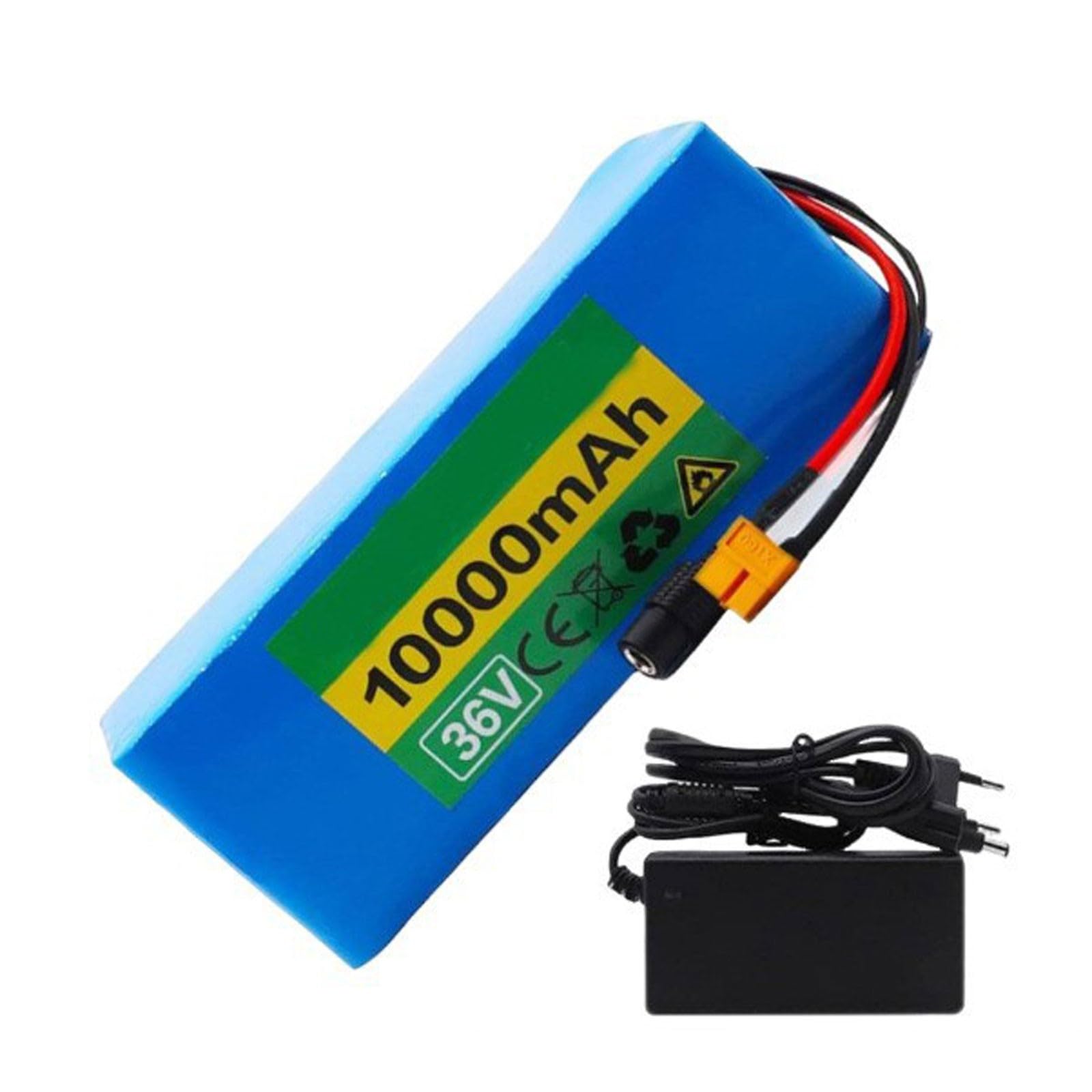 Batterie De Vélo Électrique 36V 10Ah Batterie Ebike Batterie Rechargeable 10S2P Haute Puissance Batteries avec Chargeur pour 150W 250W 350W 500W Moteur 36V 10Ah,XT60+JST