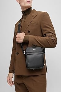 Amazon | [BOSS] [ボス] レタリングロゴ ストラクチャードレザー