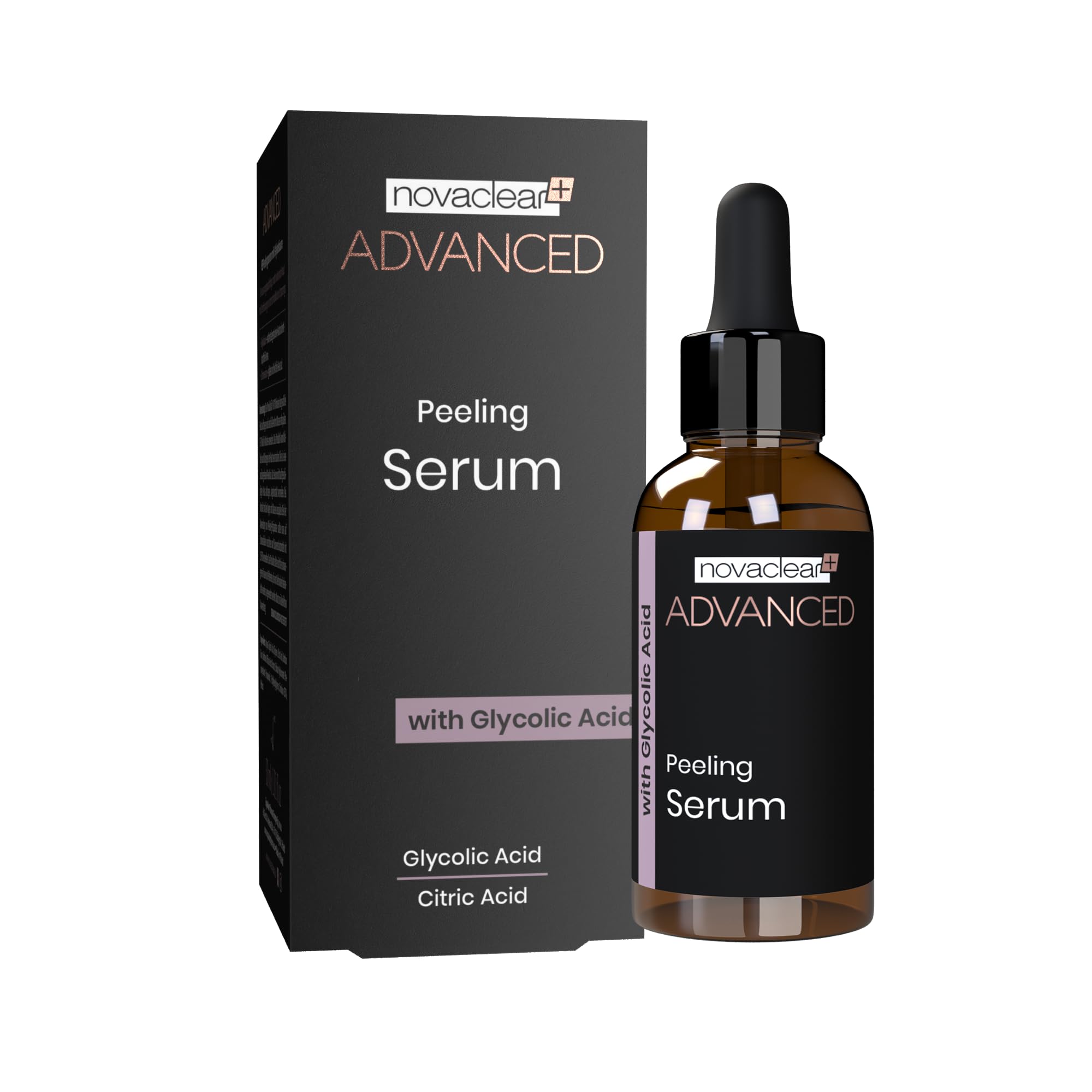 Novaclear Advanced Peeling Serum with 7% Glycolic Acid & Hyaluronic Acid – Exfoliating Serum for Skin Renewal & Radiance – 30ml