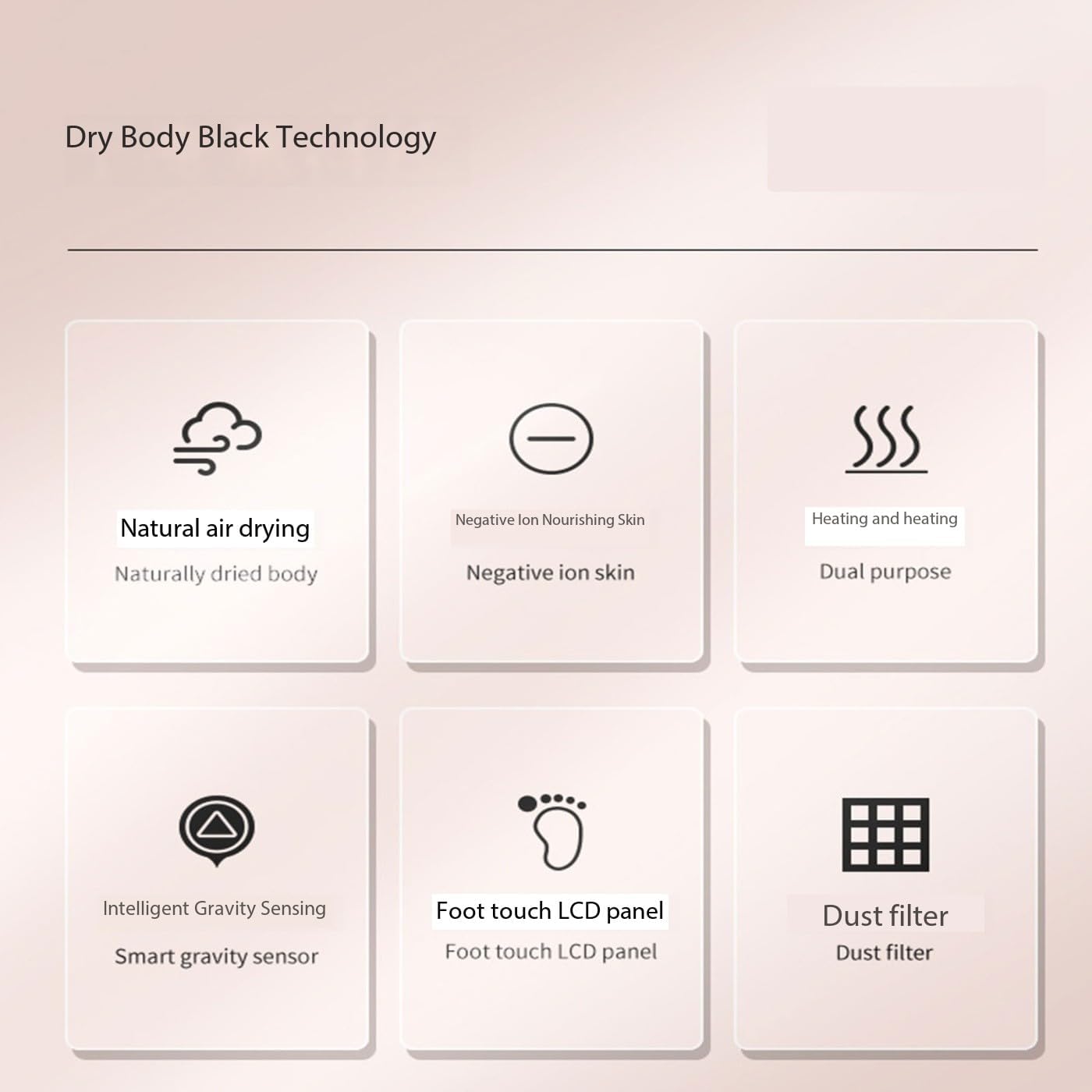 Body Dryer After Shower, High-end Technology, Touch Control, Easy and Comfortable Experience with One Finger, Suitable for Home and Hotel