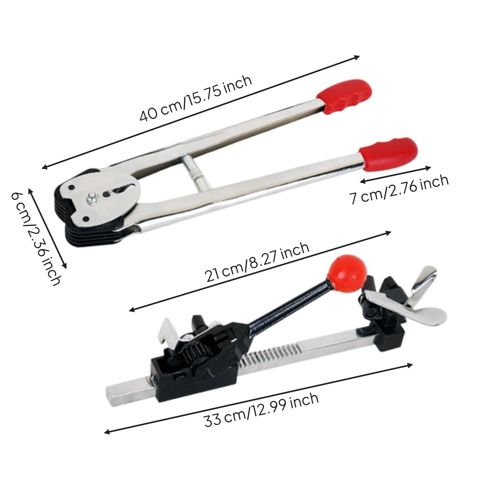 Kit Tendireggia Manuale Professionale Kit di Reggiatura con Tenditore Robusto Utensile per detti All'imballaggio, Rinforzato Modello Pesante Set Completo