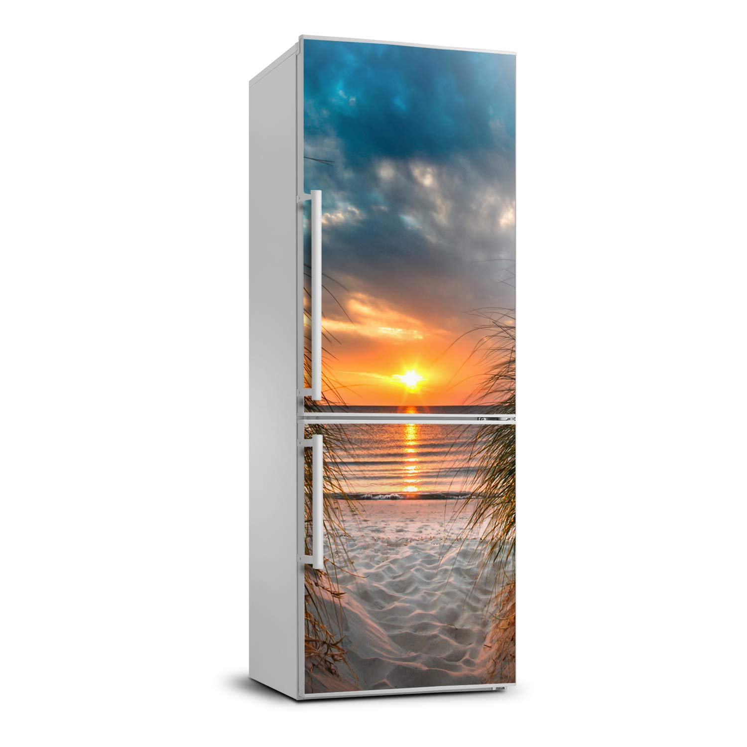 Cubierta refrigerador 70x190 para ocultar imperfecciones con vinilo de cocina mar