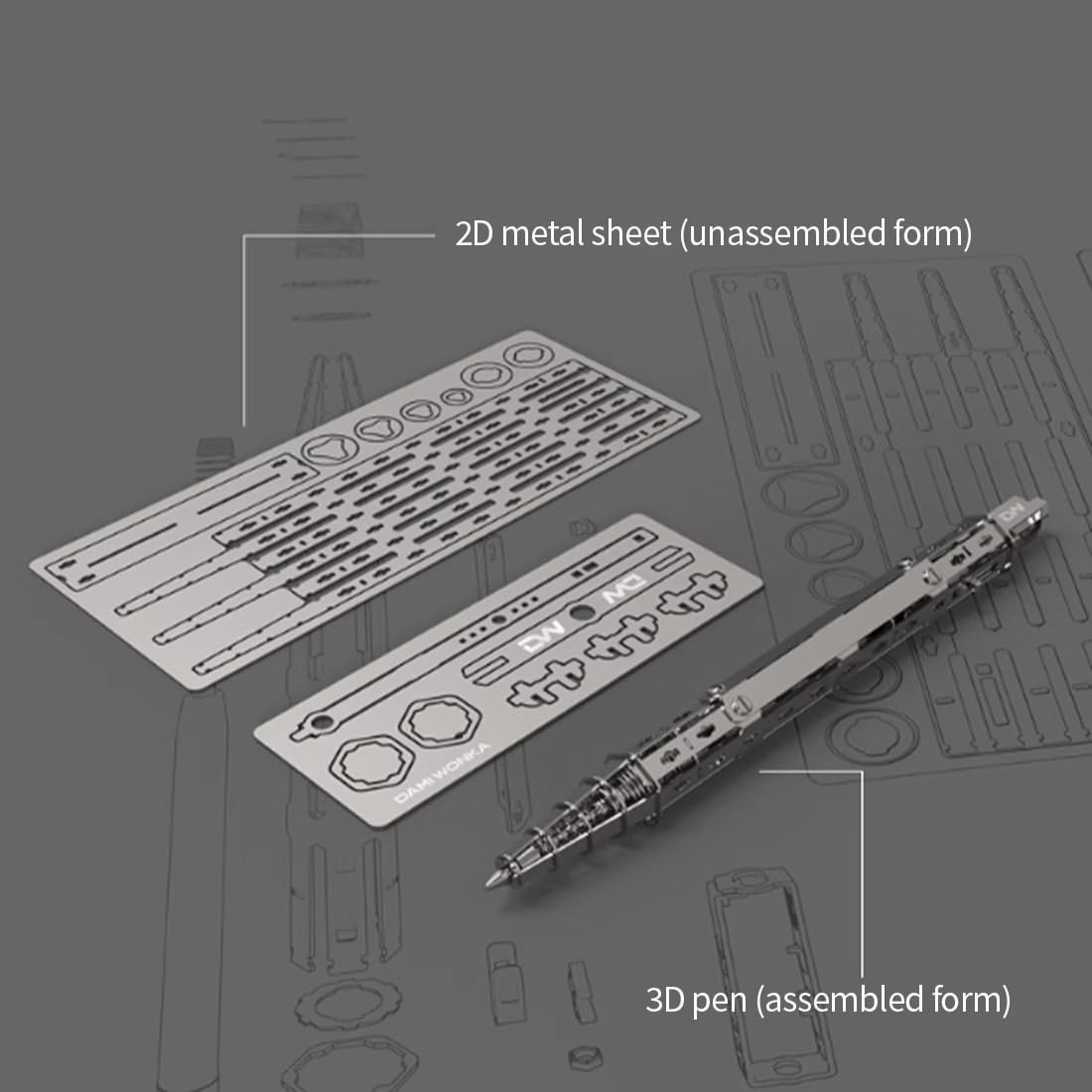 3Dメタルメカニカルペンパズル 大人向け スチームパンクメカニカルペン組み立てキット 3Dメタルビルディングキット 【軸】
