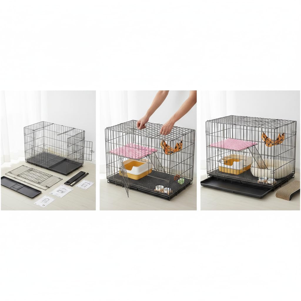 Gabbia per Gatti da Interno in Metallo, Media 60×42×50