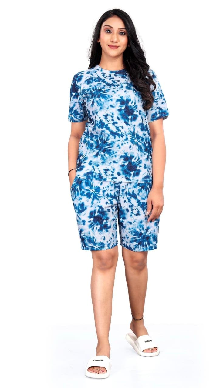 RADEEFA Fashions_Dream in Color: Stylish Poly Cotton Nightsuits for Cozy Night Suit Set for Women Night Dress, Lounge Wear,Printed Top and Shorts Set for Women Nightwear-image-47