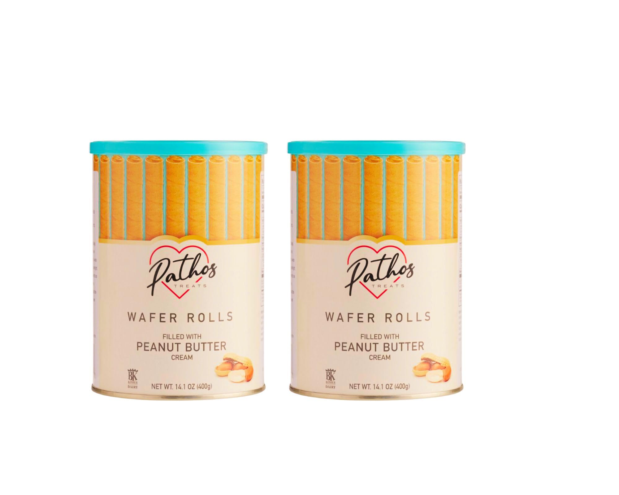 2 Pack Wafer Rolls - 2 X Peanut Butter Filled Wafer Rolls | Delicious Crispy Rolls | 2 X 400g | Luscious Cream Filling | Gift For All Occasions | Sweet Treat Snack